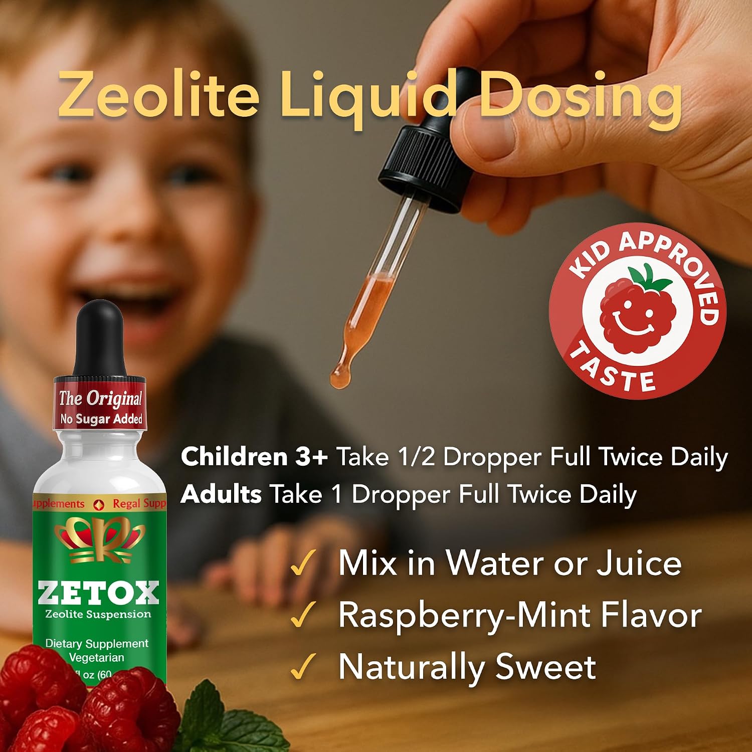 ZETOX | Zeolite Detox for Kids and Adults | Enhanced with Methyl Vitamin B12 and D3 | Premium Grade Liquid Clinoptilolite Zeolite Drops | Supports