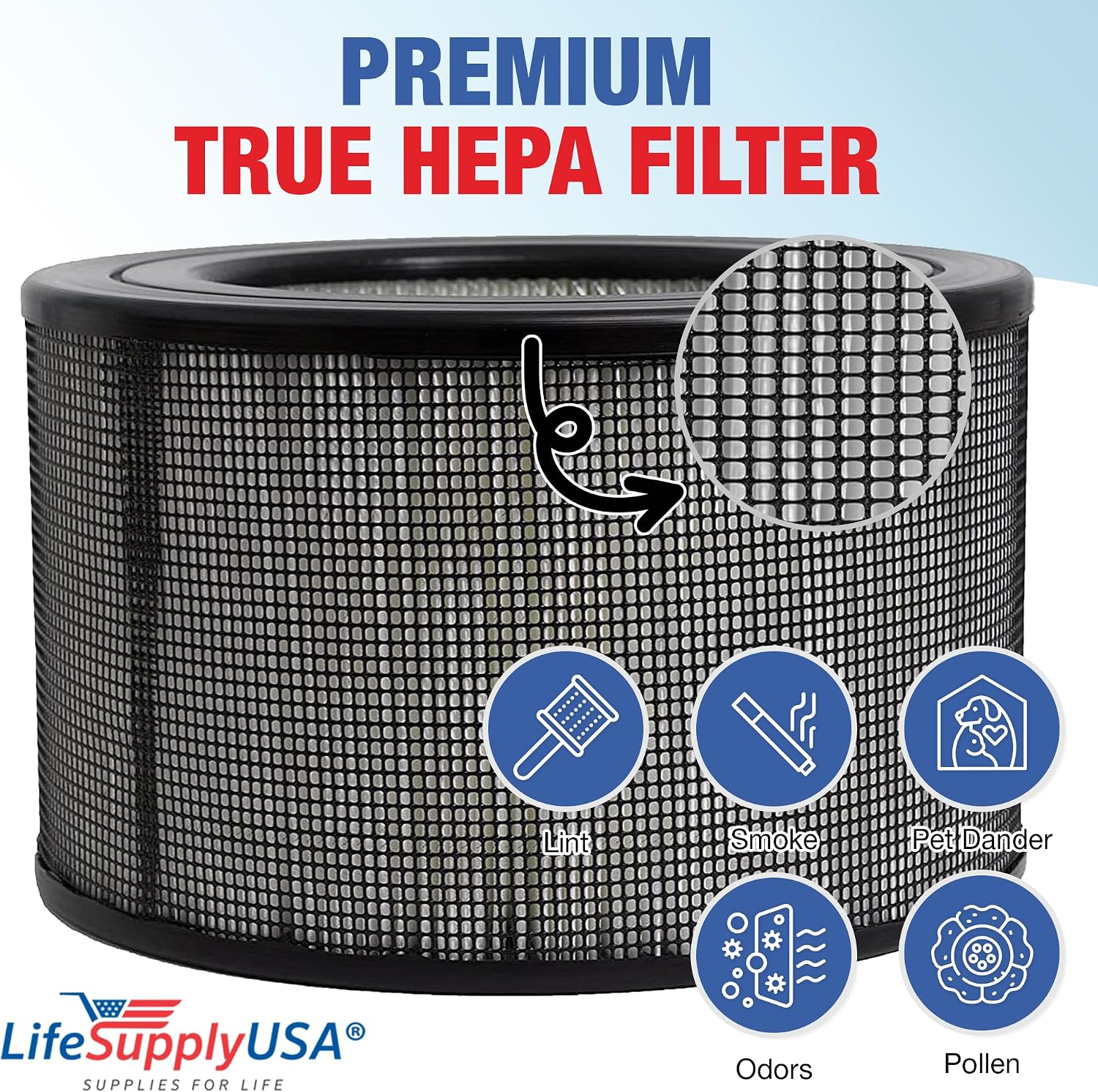 62500 True HEPA Filter Replacement Compatible with Sears Kenmore 83236, 83256 Air Purifier by LifeSupplyUSA