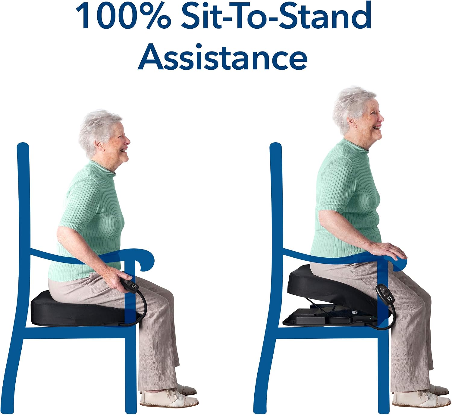 Carex Premium Power 20 inch Chair Lift for Stand Assist - Chair Lift Assist Devices for Easy Lift Assist - Fully Electric Power Seat for 100% Sit to Stand Lift Supports up to 300 lbs