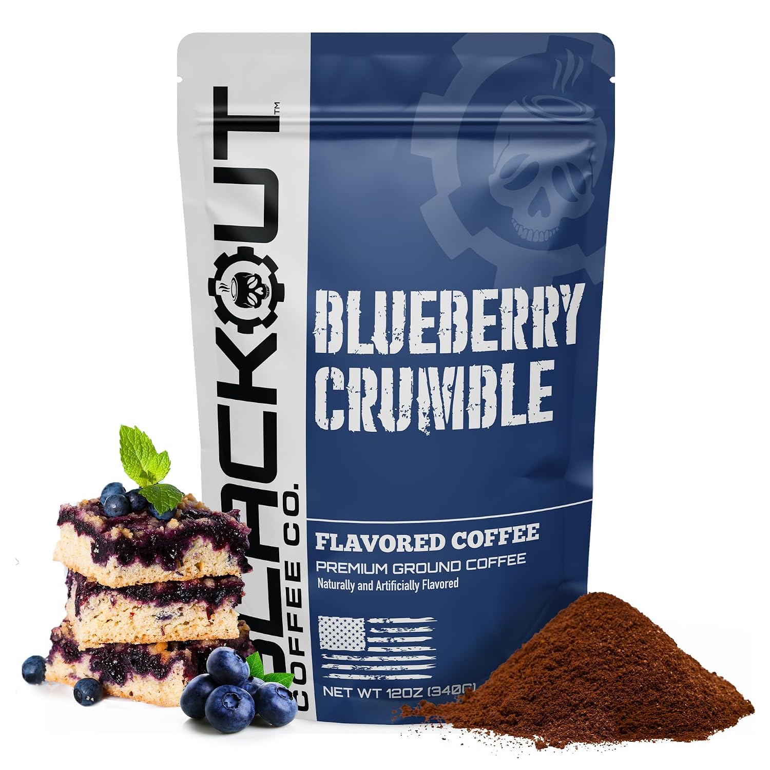 Blackout Coffee Blueberry Crumble Ground Coffee, Medium Roast, 12 oz