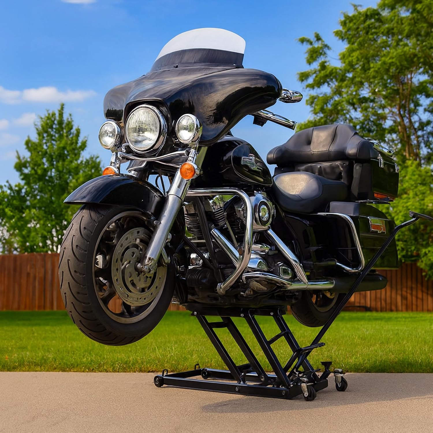 Black Widow Motorcycle or ATV Lift Jack Stand Hydraulic, Steel, 1,500 lb
