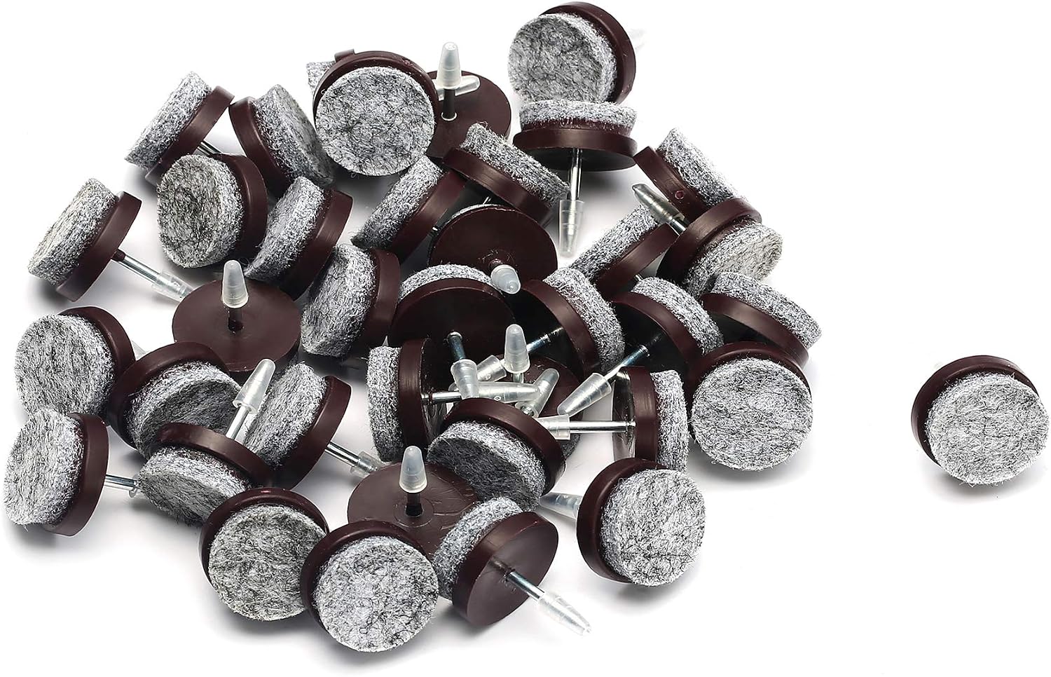 Furniture Felt Pads Nail-on Heavy Duty Felt Pad Chair Sliders Round Chair Leg Floor Protectors 1" Furniture Leg Protector 24 Pack