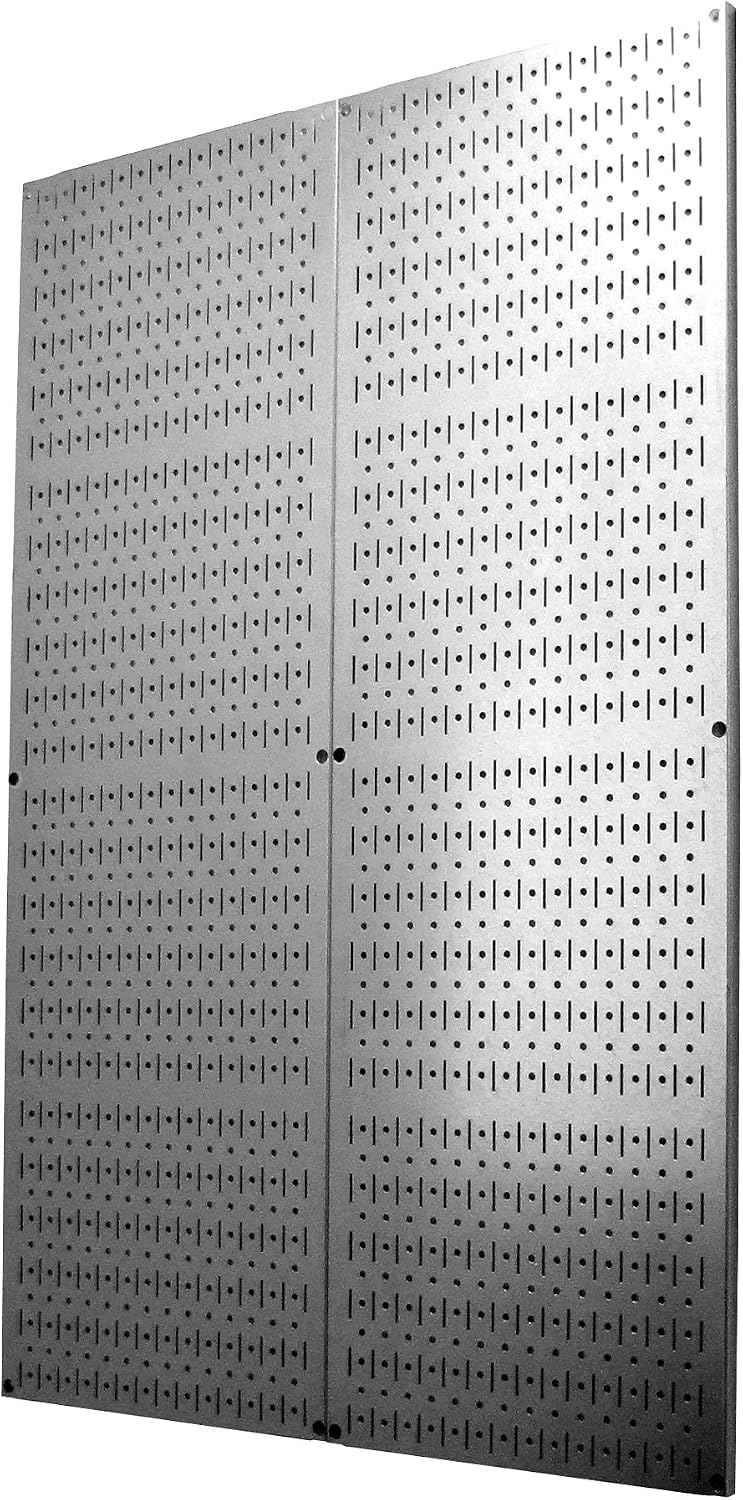 Wall Control 4 Foot Pegboard Sheets with Formed Edges for Wall Mounting - Two Pack of 16in x 48in Metal Pegboard Panels