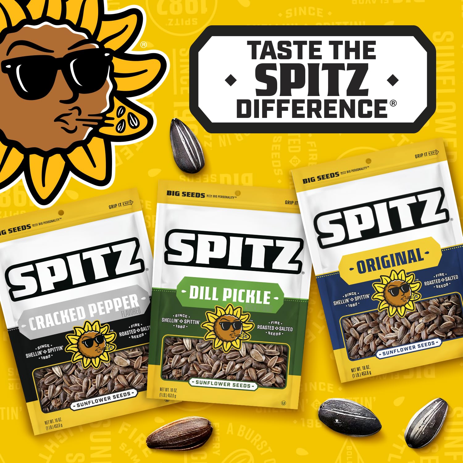 Spitz Sunflower Seeds, Salted, 6 Ounce (Pack of 9)