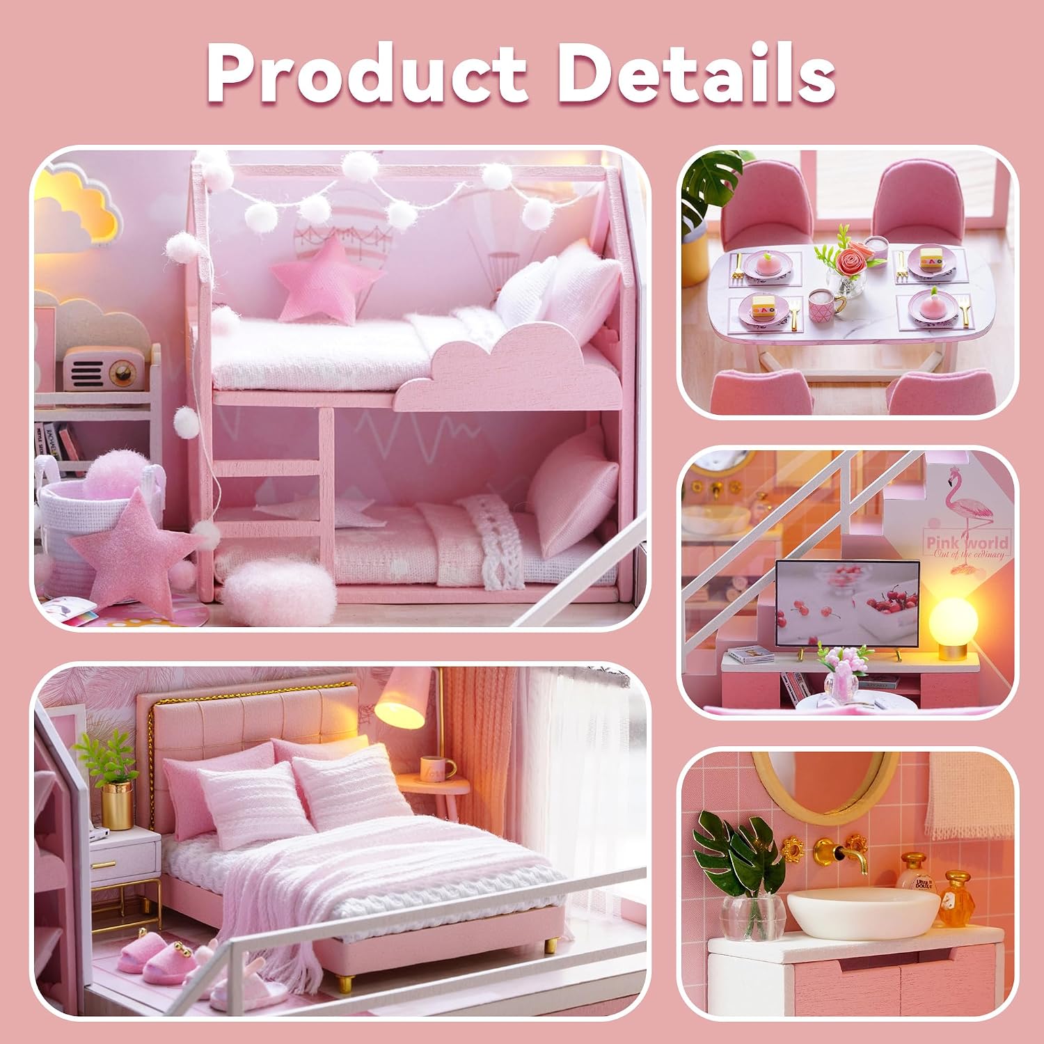 Flever Dollhouse Miniature DIY House Kit Creative Room with Loft Apartment Scene for Romantic Artwork Gift (Tranquil Life)