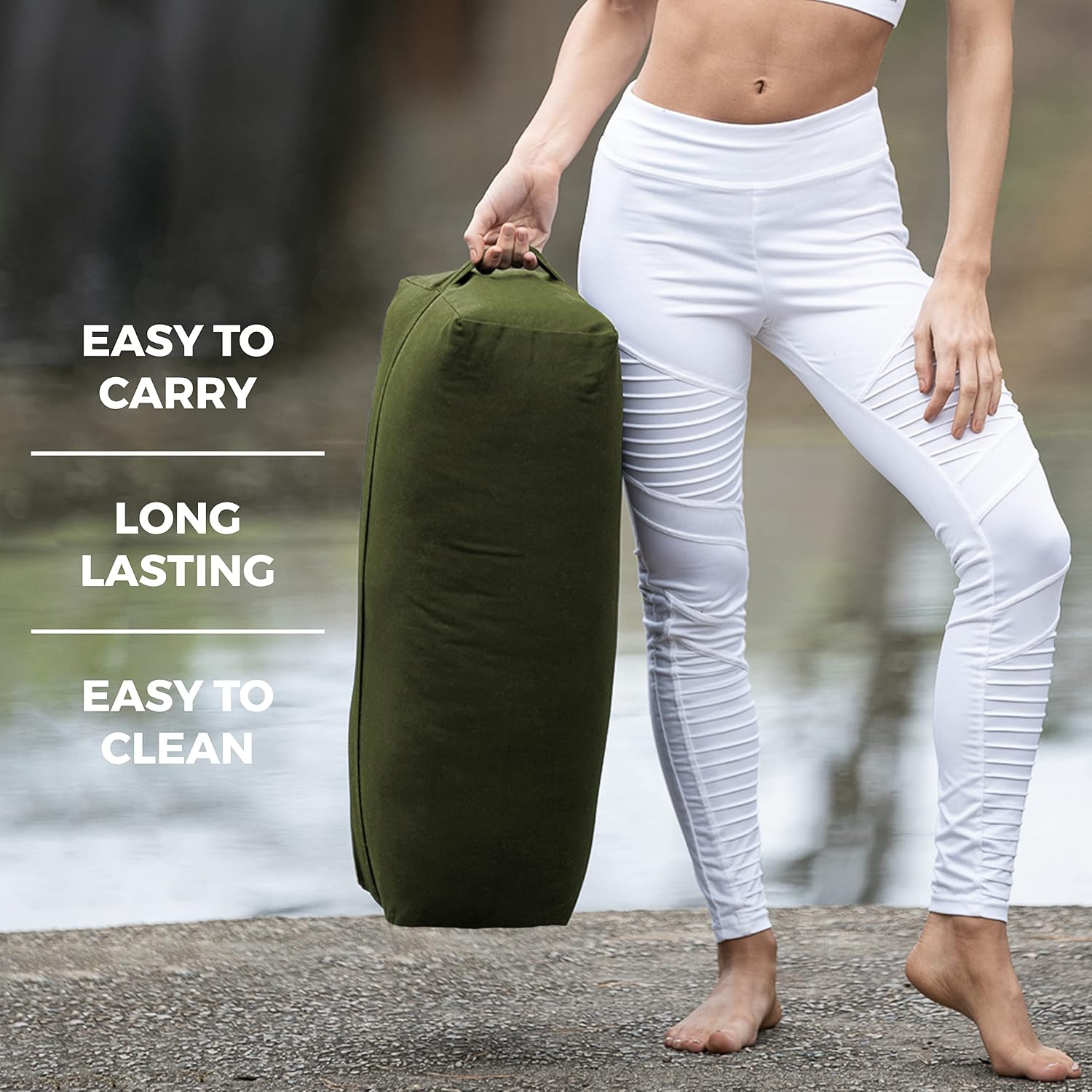 Firm Large Yoga Bolster, 24x12x6in