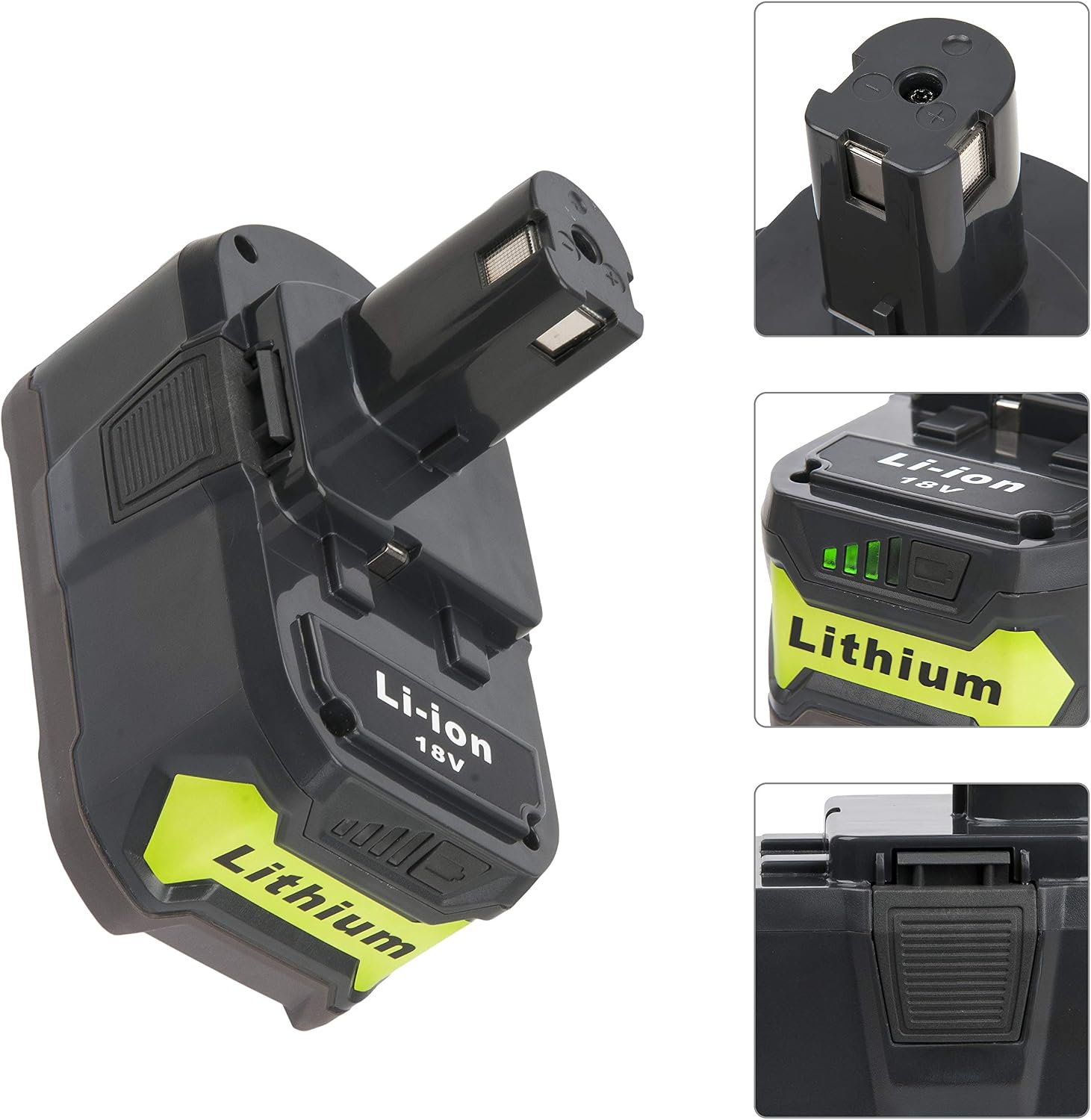 18V Battery and Charger Combo for Ryobi 18 Volt Cordless Tools Battery and P118B Charger, 18V Battery Capacity Output 5.0Ah