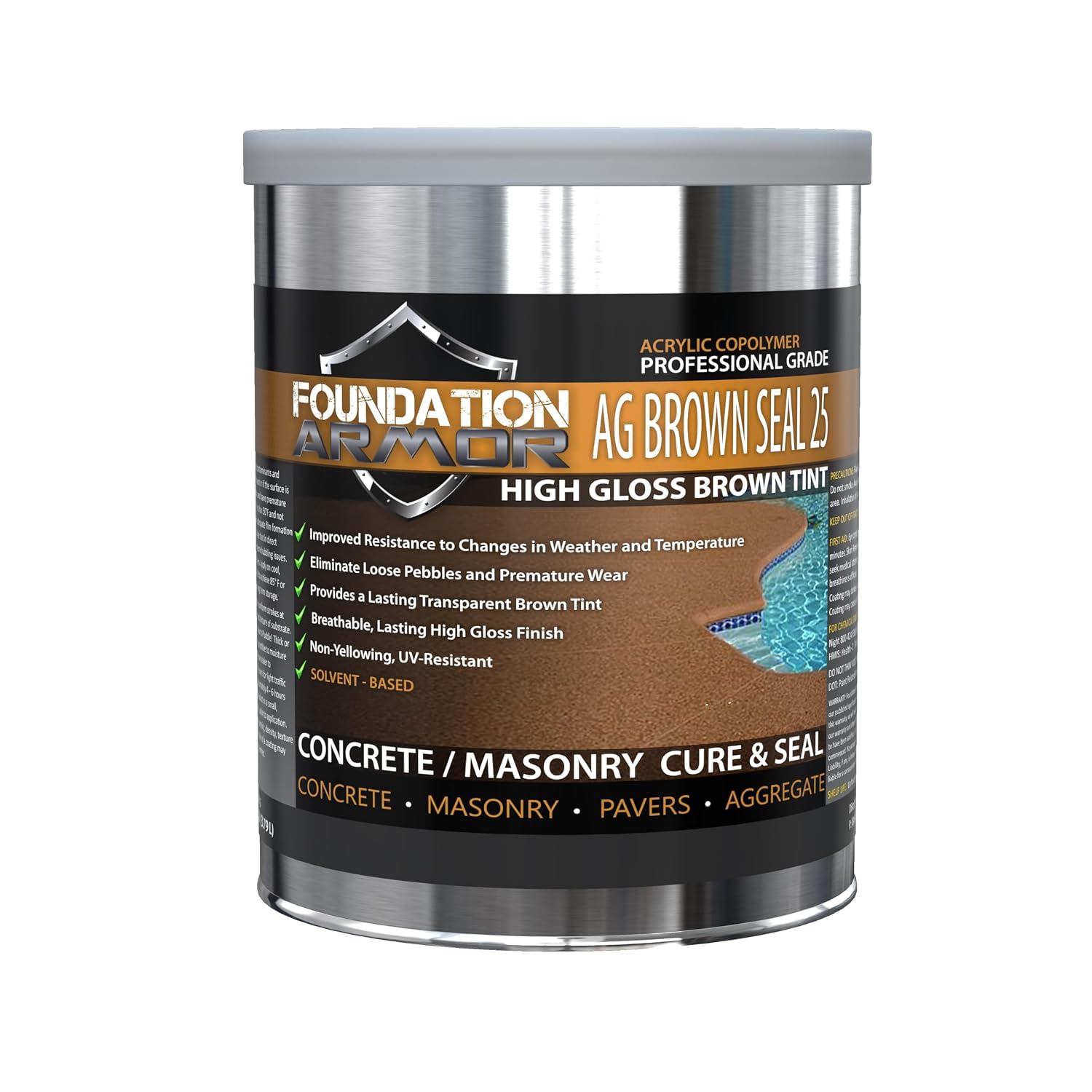 Armor AG Brown Seal 25 Brown Tinted Exposed Aggregate Sealer