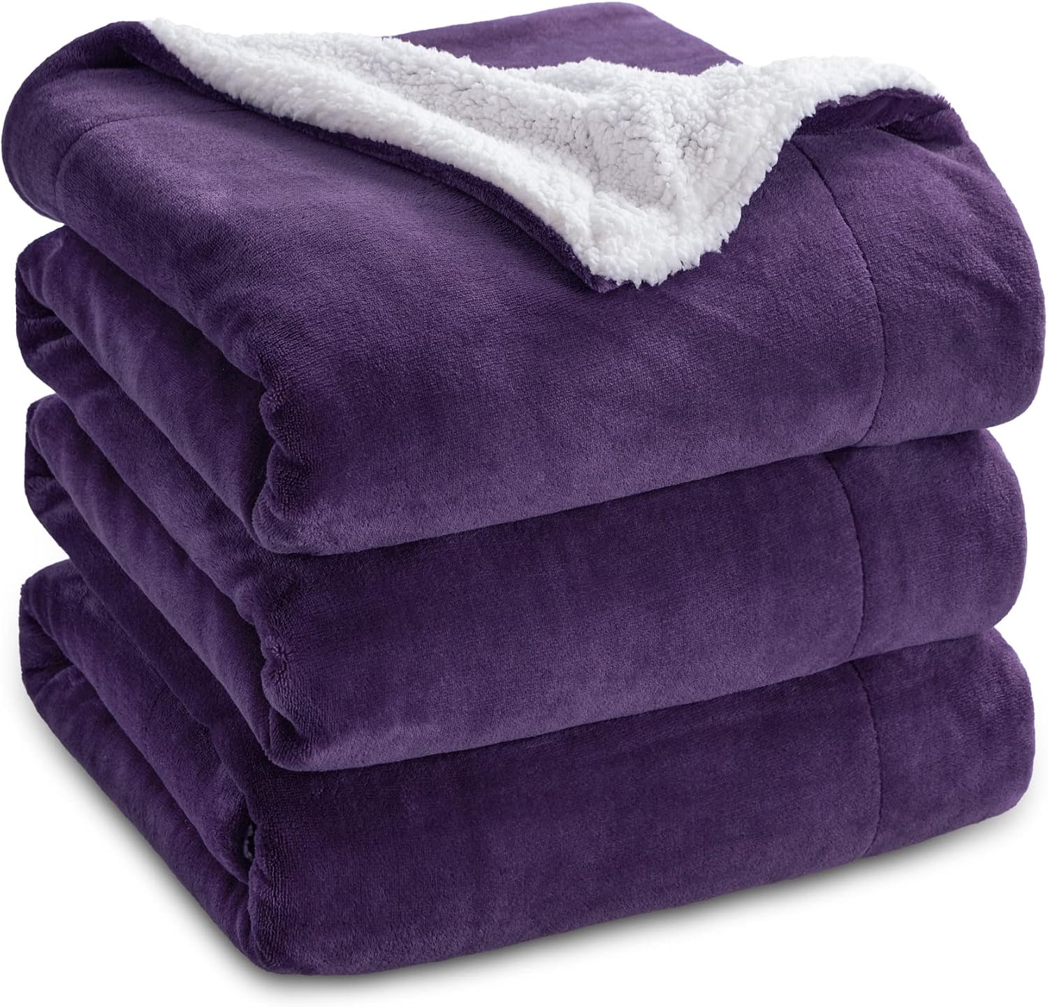 Bedsure GentleSoft Sherpa Fleece Throw Blanket for Couch, Non-Heated, Thick & Warm Cozy Blanket for Winter Fall, Soft Fuzzy Plush Throw Gifts for Women and Men, Grey, 50x60 Inches