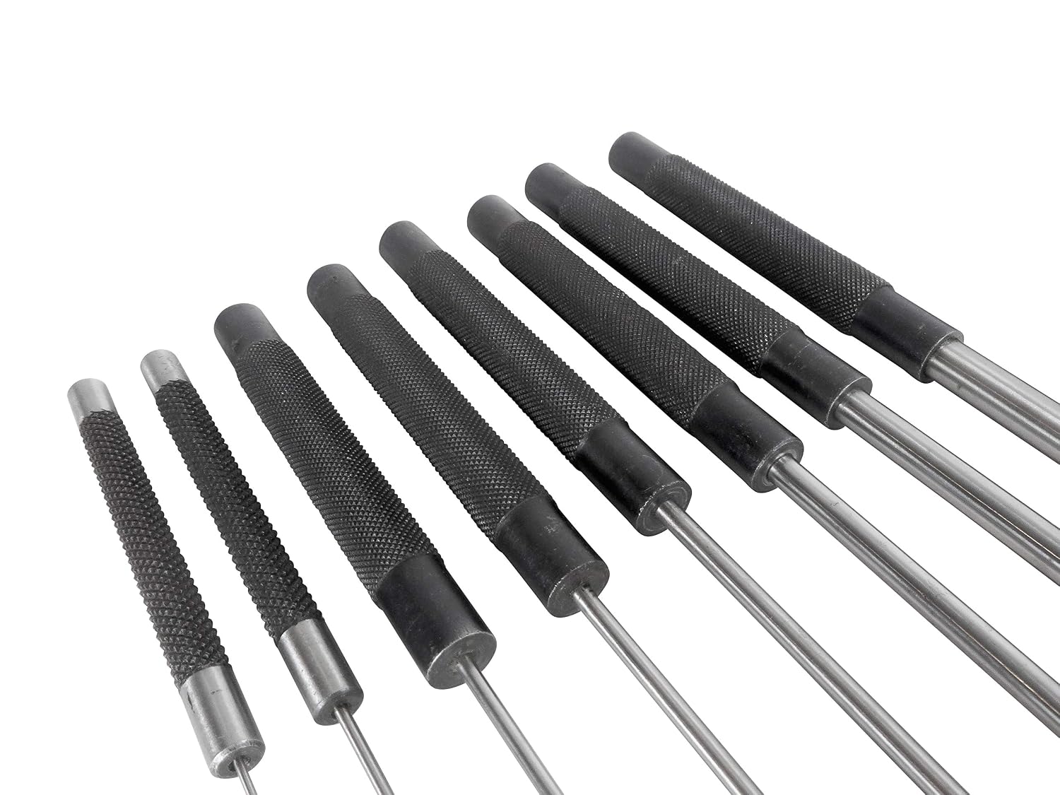 Taytools 466125 18 Piece Roll Pin Punch Set with 8 Inch Long and 4 Inch Short Pins, Includes Sizes 1/16 Through 3/8 Inch