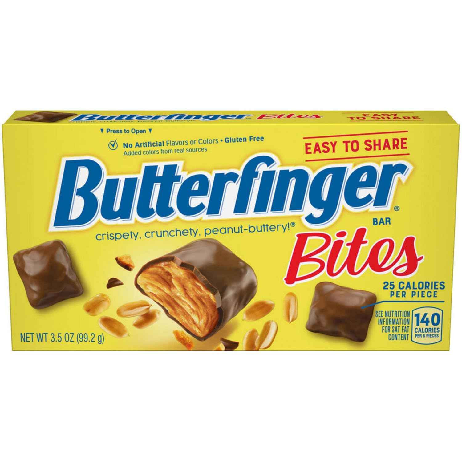 Butterfinger Full Size Candy Bar, 18 Count, Crispety Crunchety Peanut-Buttery On-The-Go Sweet Treat, 1.9 oz Each