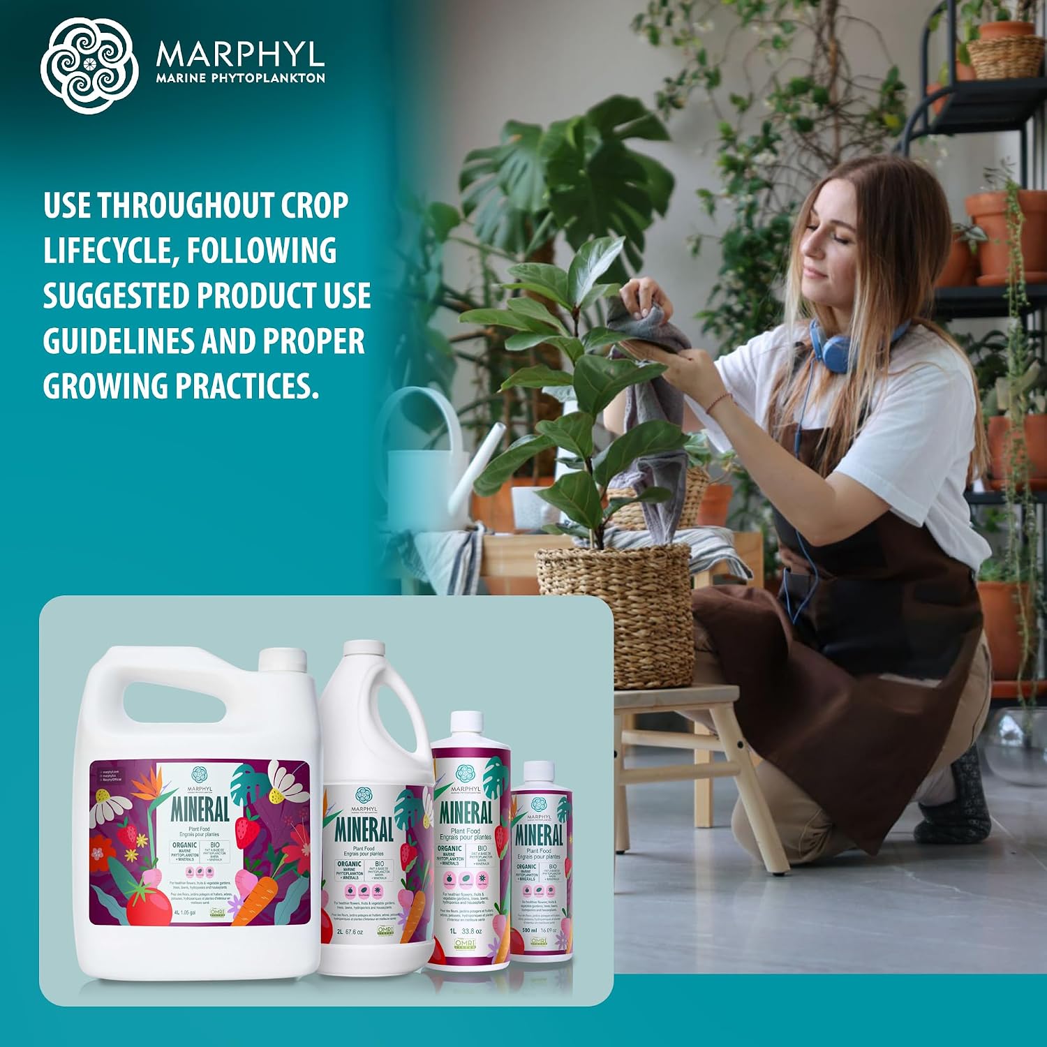 MARPHYL All-Purpose Plant Food – Organic Nutrient-Rich Fertilizer & Soil Enhancer for Indoor & Outdoor Flowers, Vegetables, Succulents, Bamboo & Hydroponics