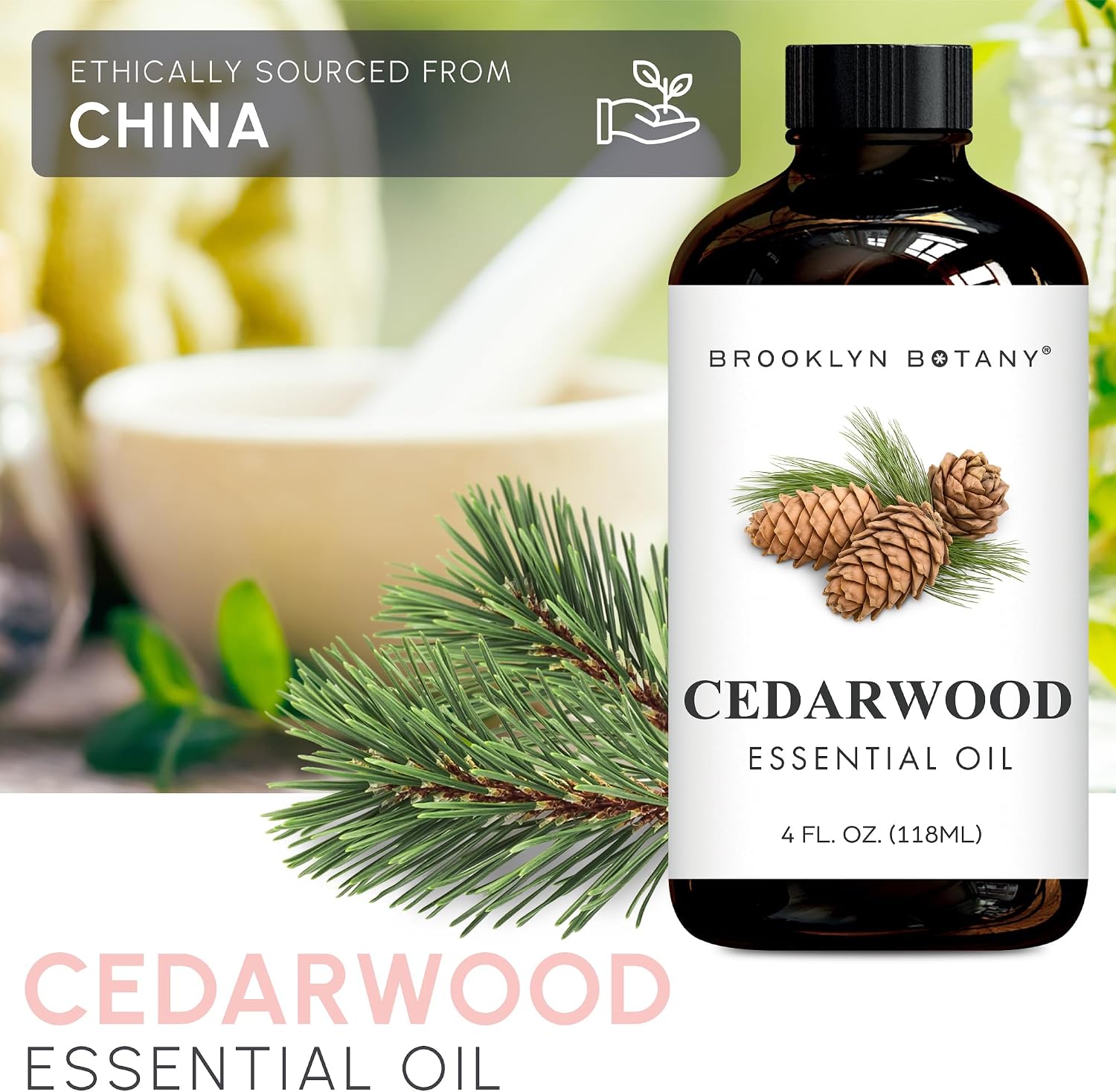 Brooklyn Botany Peppermint Essential Oil - Huge 4 Fl Oz - 100% Pure and Natural - Premium Grade with Dropper - for Aromatherapy and Diffuser