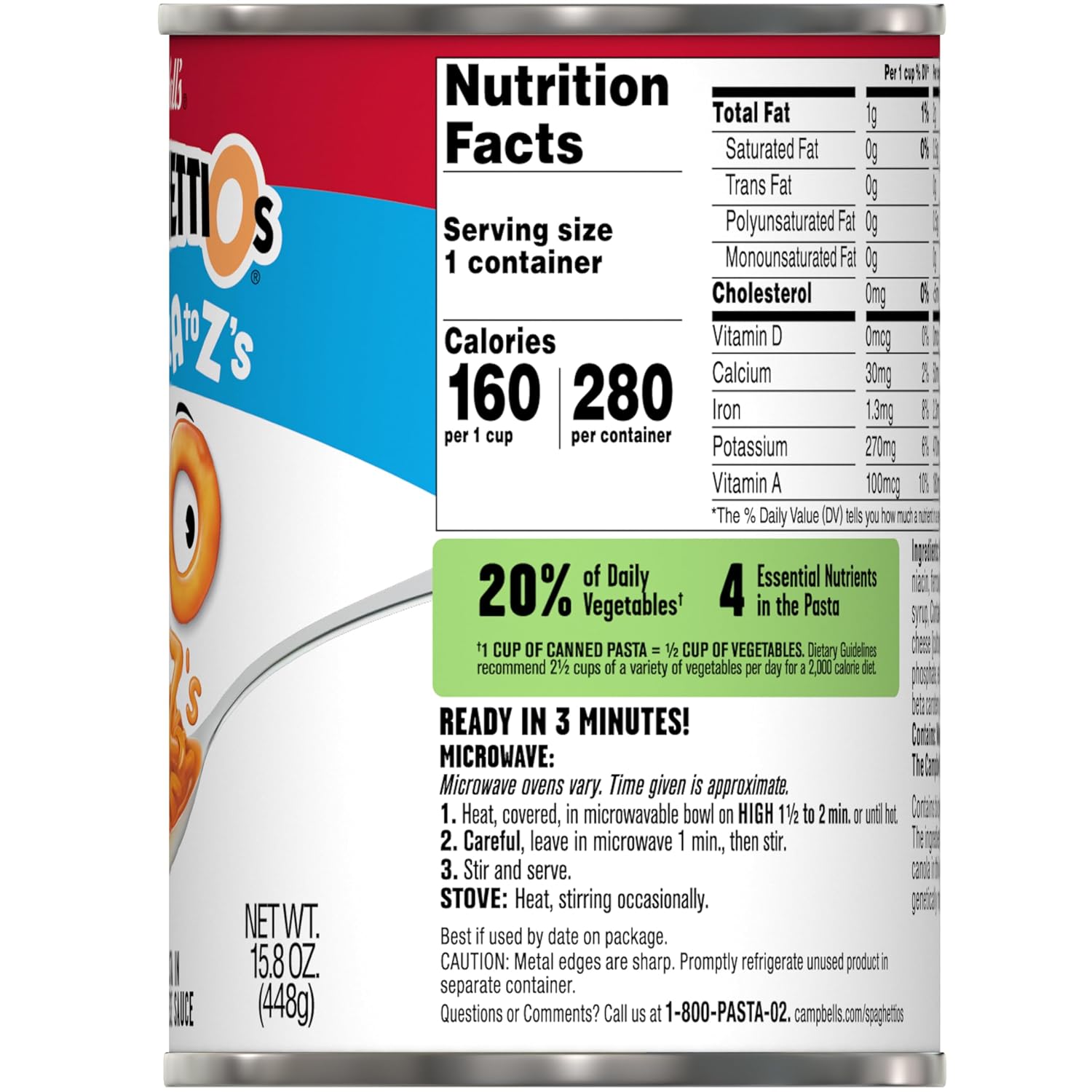 SpaghettiOs Original Canned Pasta, 15.8 oz Can (Pack of 4)