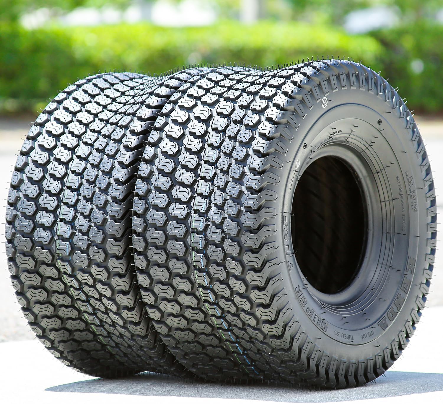 Kenda K500 Super Turf R/S 4 Ply 16-7.50-8 Lawn & Garden/Turf Tire | Lawn Mower & Garden Tractor All Season Traction 64A3 Rated 4 Ply Bias Construction Black Sidewall Tire