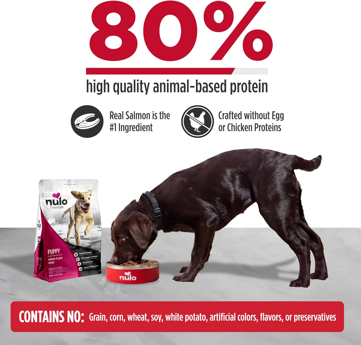 Nulo Freestyle Dry Puppy Food - Salmon & Peas, Premium Grain Free Dog Food for Puppies, Natural, High Protein Kibble with DHA, Omega 3 & Probiotics