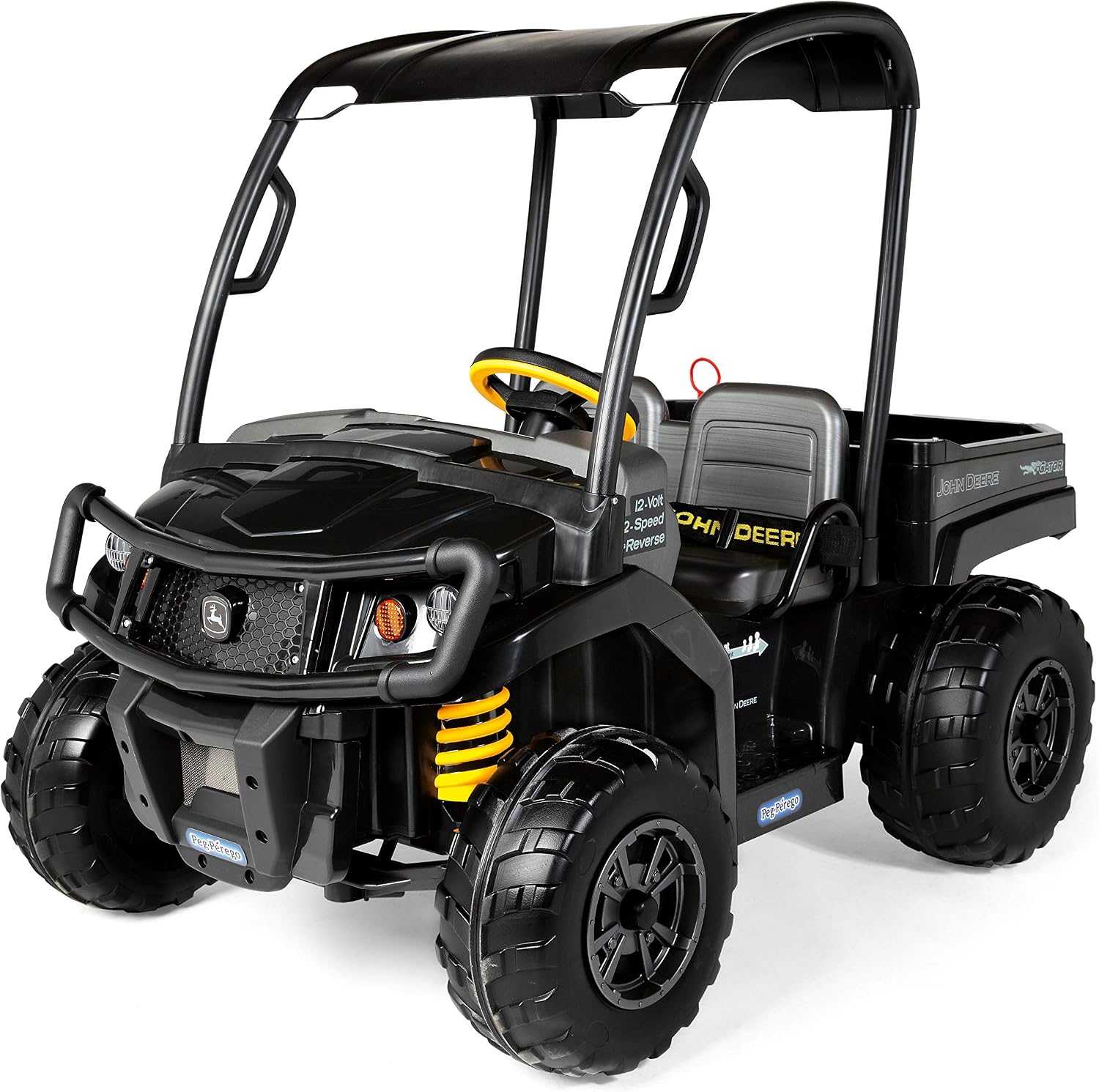 Peg Perego John Deere Gator XUV Midnight Black Extra Large 12 Volt Ride-On, Durable Design for Kids 3-8