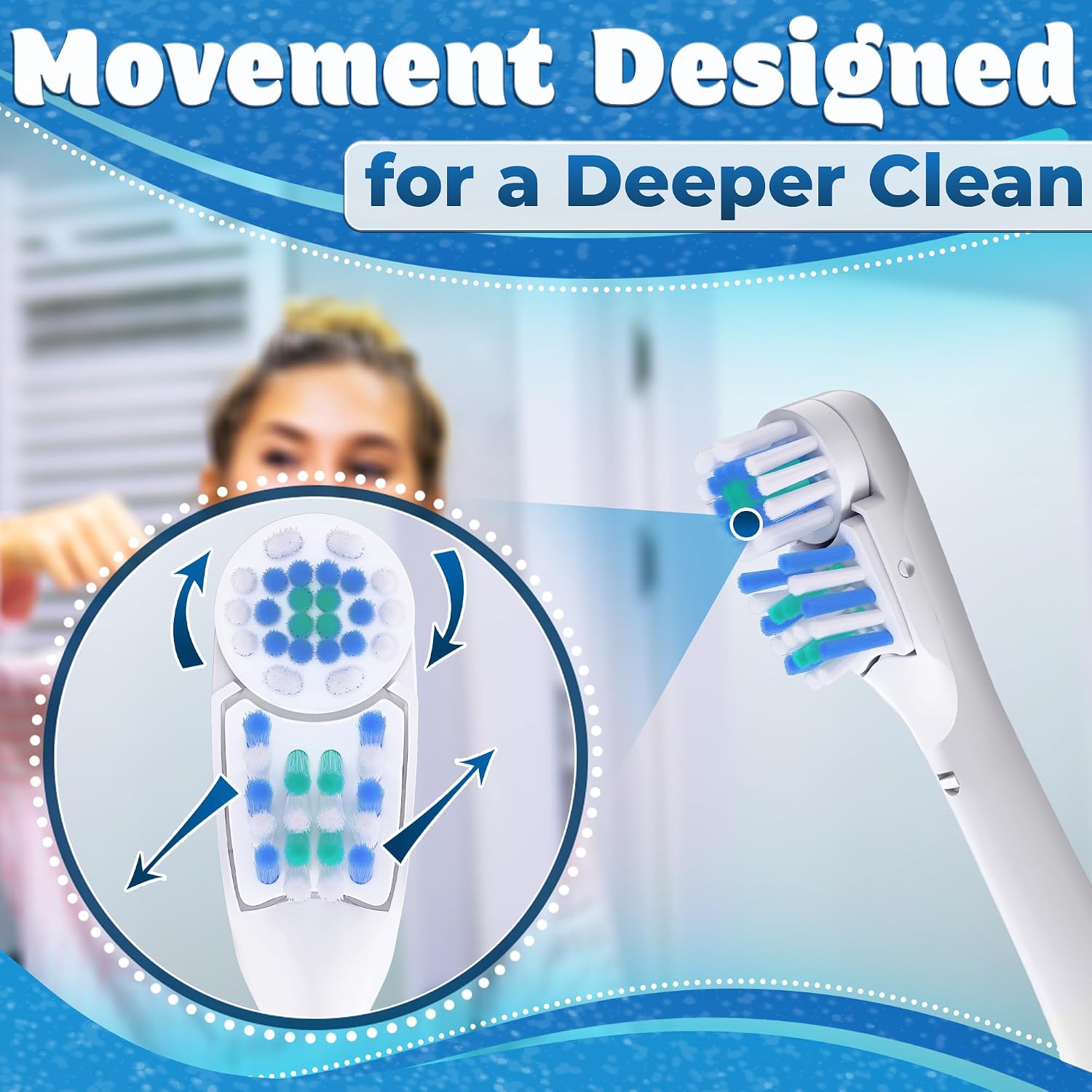 4 Pcs Brush Heads Compatible with Oral-B CrossAction 3733, 4732, 4734