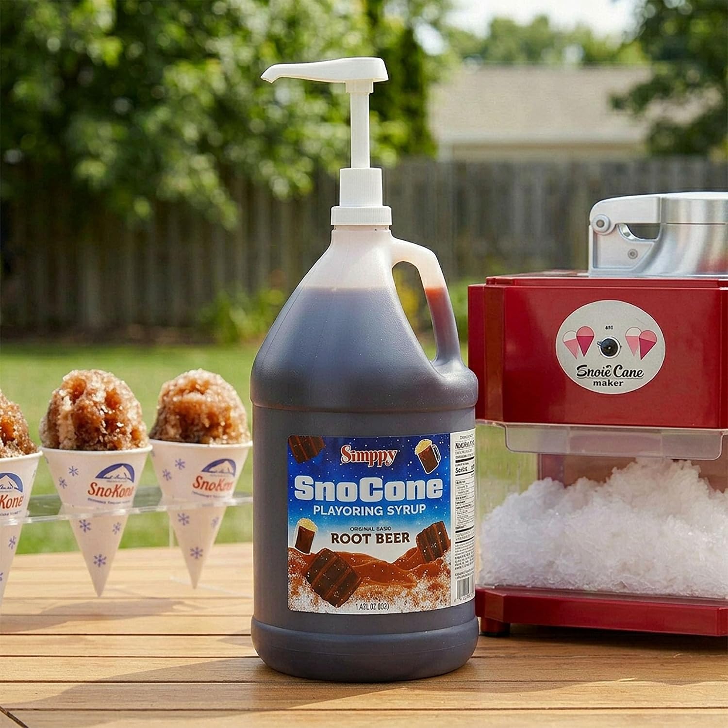 Snappy Root Beer Sno Cone Syrup, 1 Gallon (128 oz), Ready to Use for Snow Cone Machines and Shaved Ice