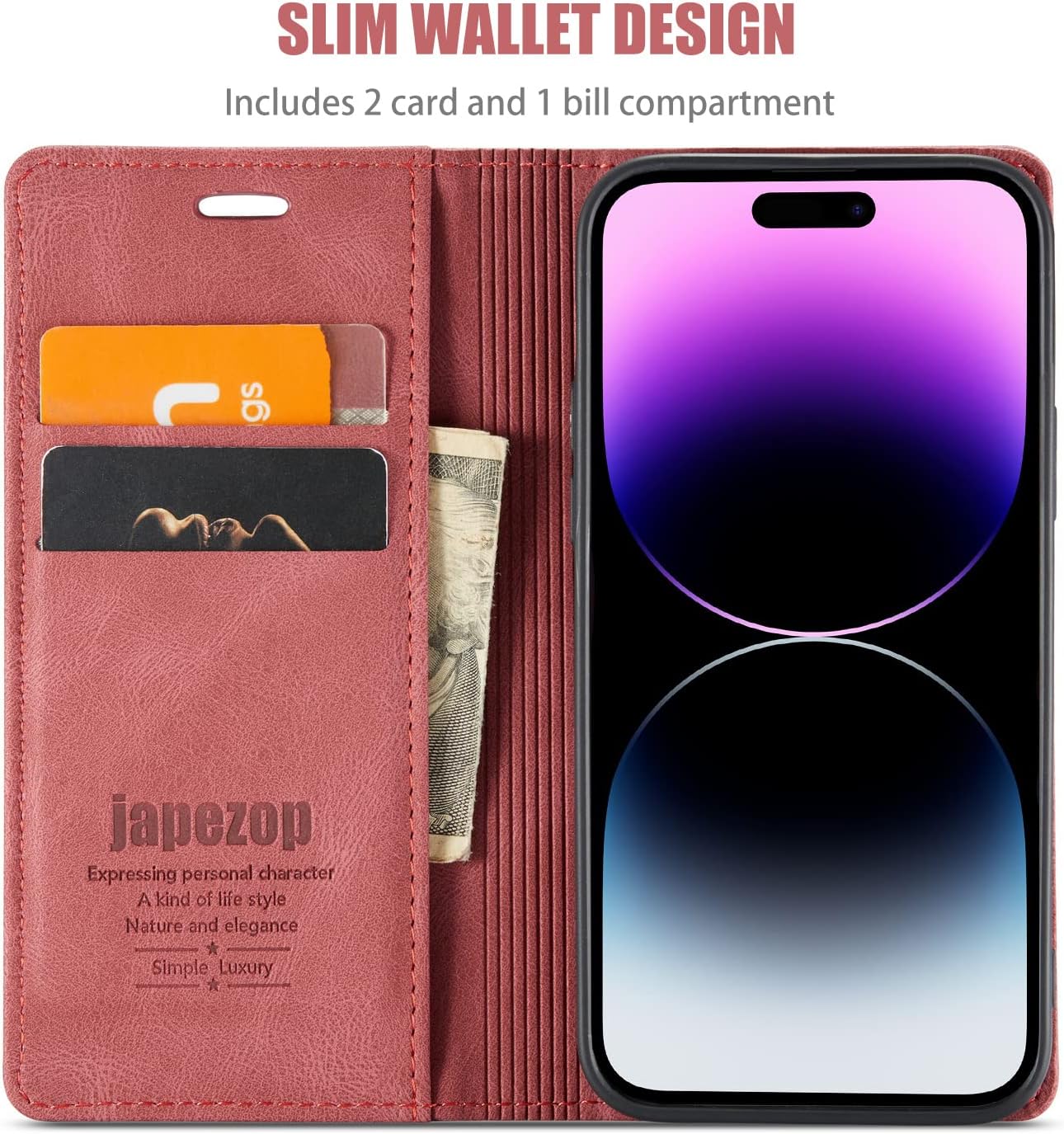 japezop iPhone 12 Mini Wallet Case with [RFID Blocking],Blue