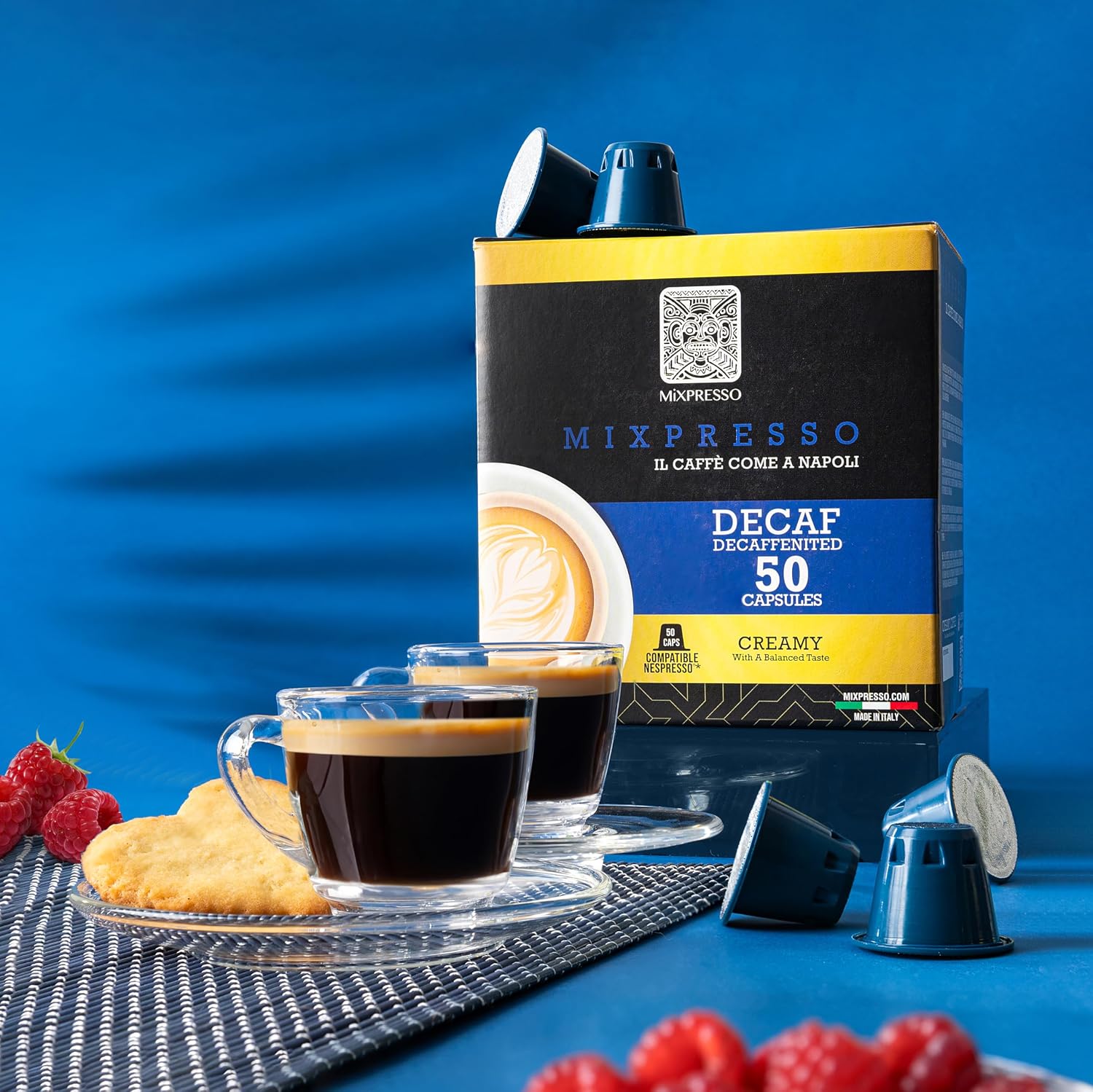 Mixpresso Classe Coffee Espresso Capsules Compatible With Nespresso Original Brewers, Single Cup Coffee Pods 100% from Italy, Medium Roast 80% Arabica Espresso, 50 Count Coffee Capsule Intensity 8/12 | 50 Count Single Cup Coffee Pods Compatible With Nesp…