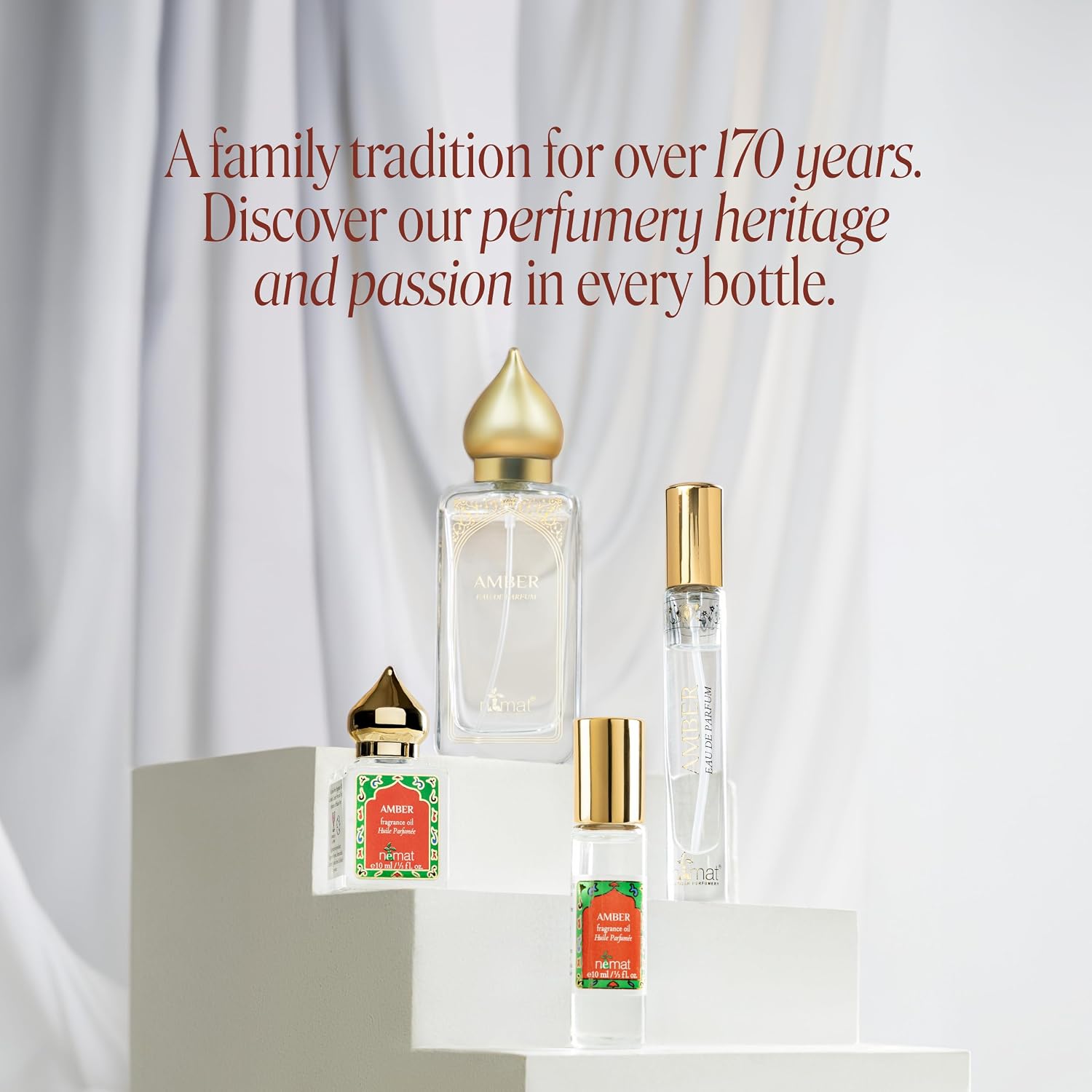 Nemat Amber Eau de Parfum Spray, 50 ml | Eau de Parfum, Long Lasting, Fine Mist Spray, Unisex, 50 ml Bottle