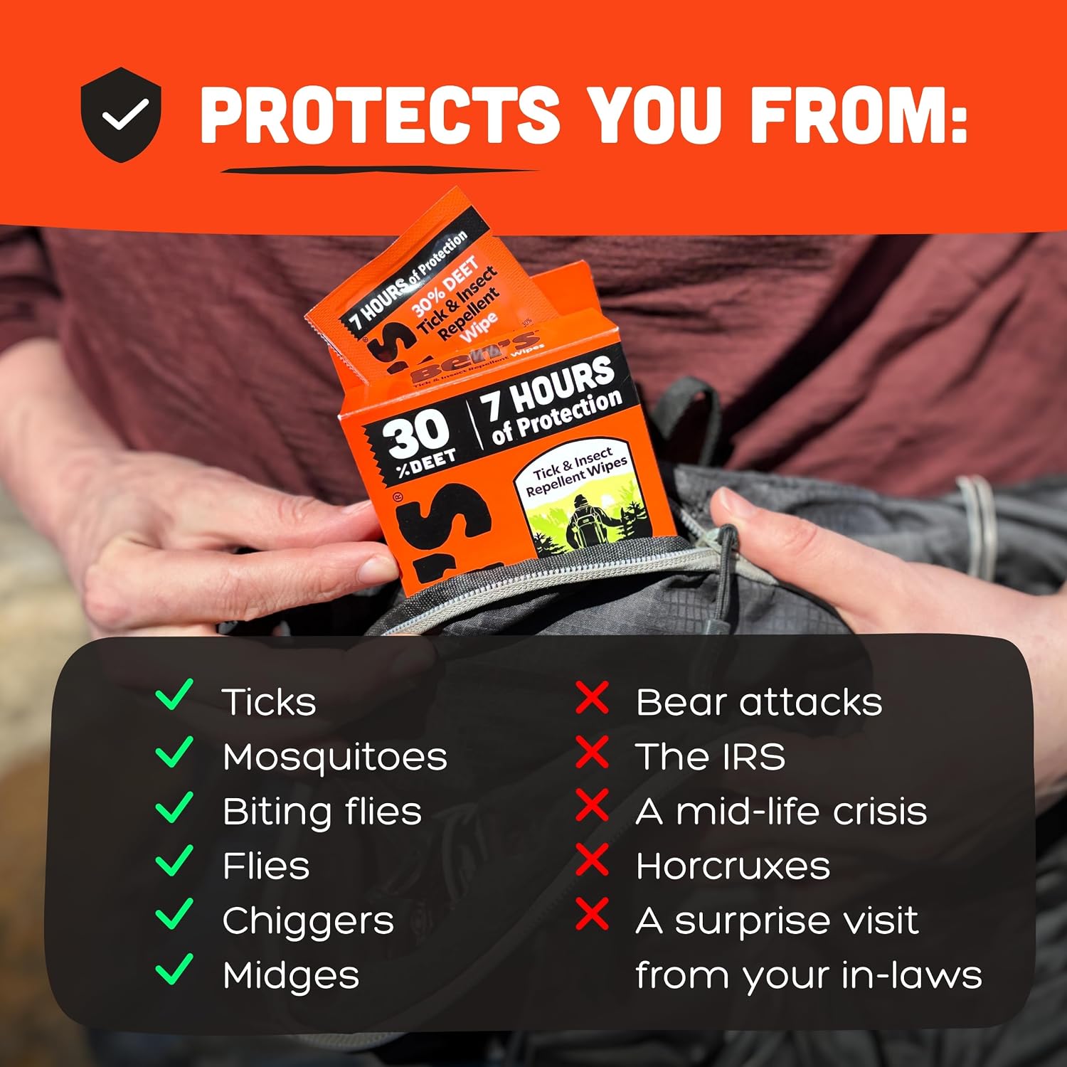 Ben's Tick & Insect Repellent Wipes, 30% DEET, 12 Wipes, 4 Pack