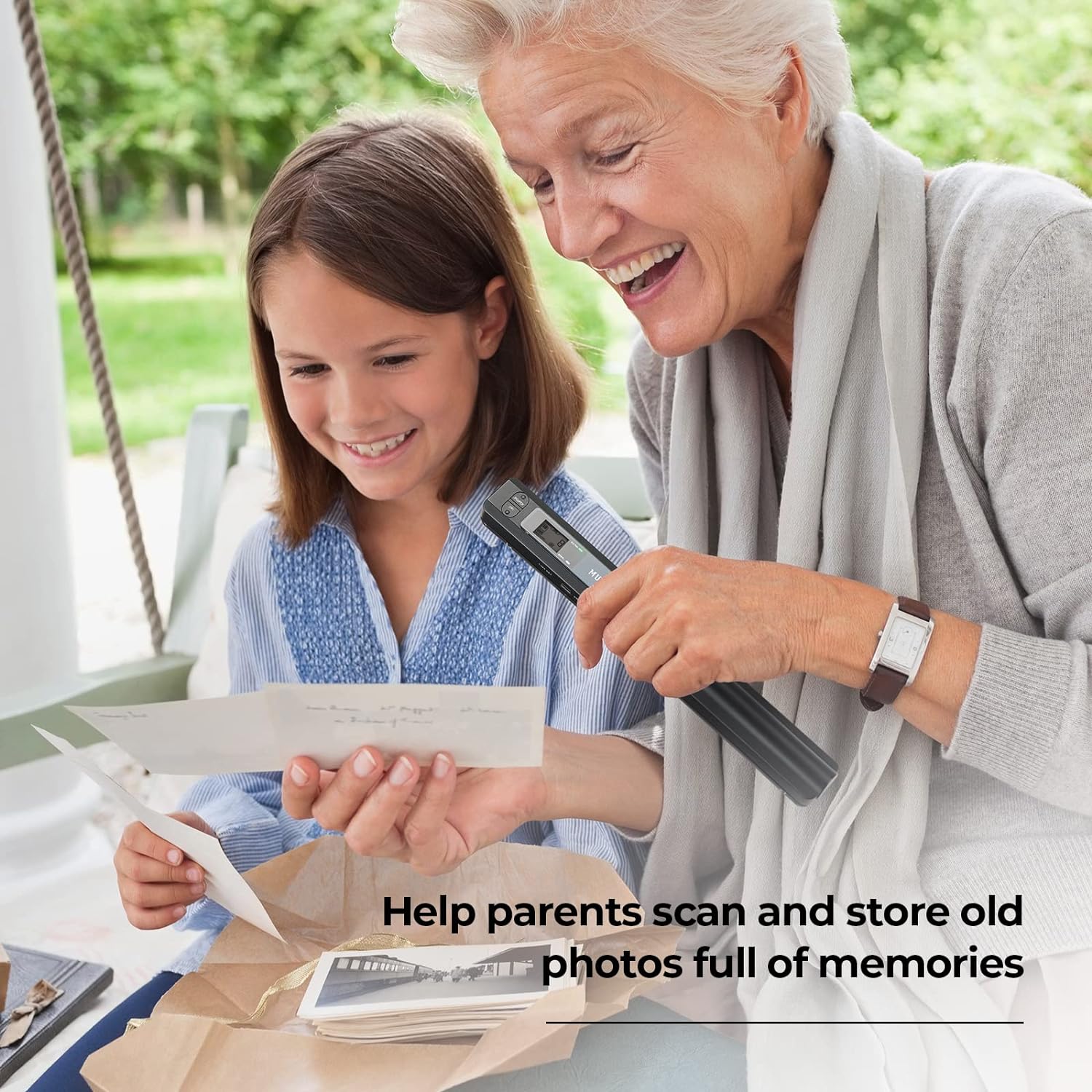 MUNBYN Portable Scanner, 900 DPI Handheld Wand Scanner, A4, 16GB SD, Black | A4 document/photo scanning, JPG/PDF output, flat scanning, USB transfer to PC/laptop, 16GB SD card included, no driver needed