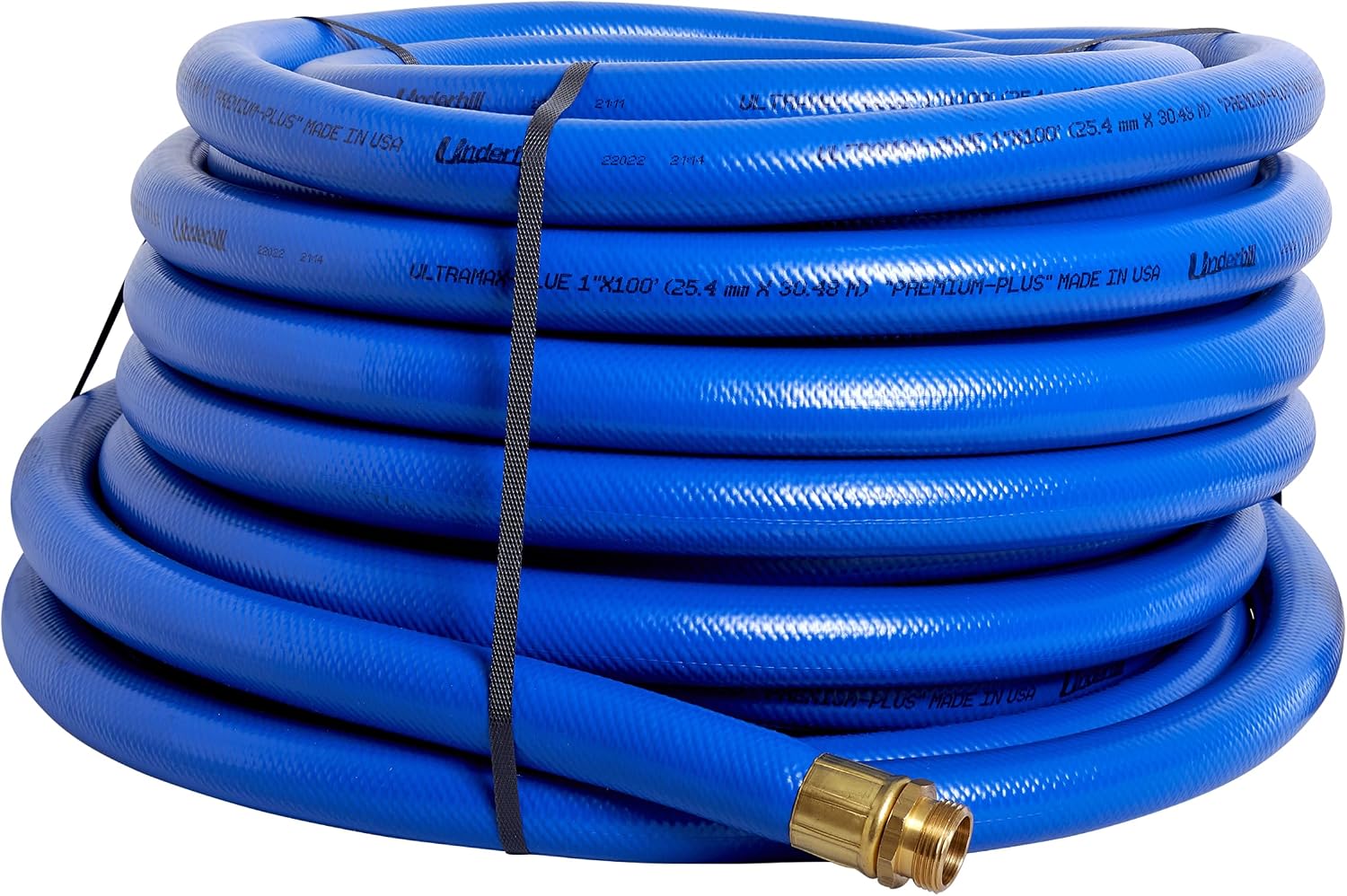 UltraMax Commercial Garden Water Hose 50 ft, Lightweight, Flexible, Anti-Kink, All Weather, 1200 psi, H75-050B, 3/4 Inch x 50 ft, Blue