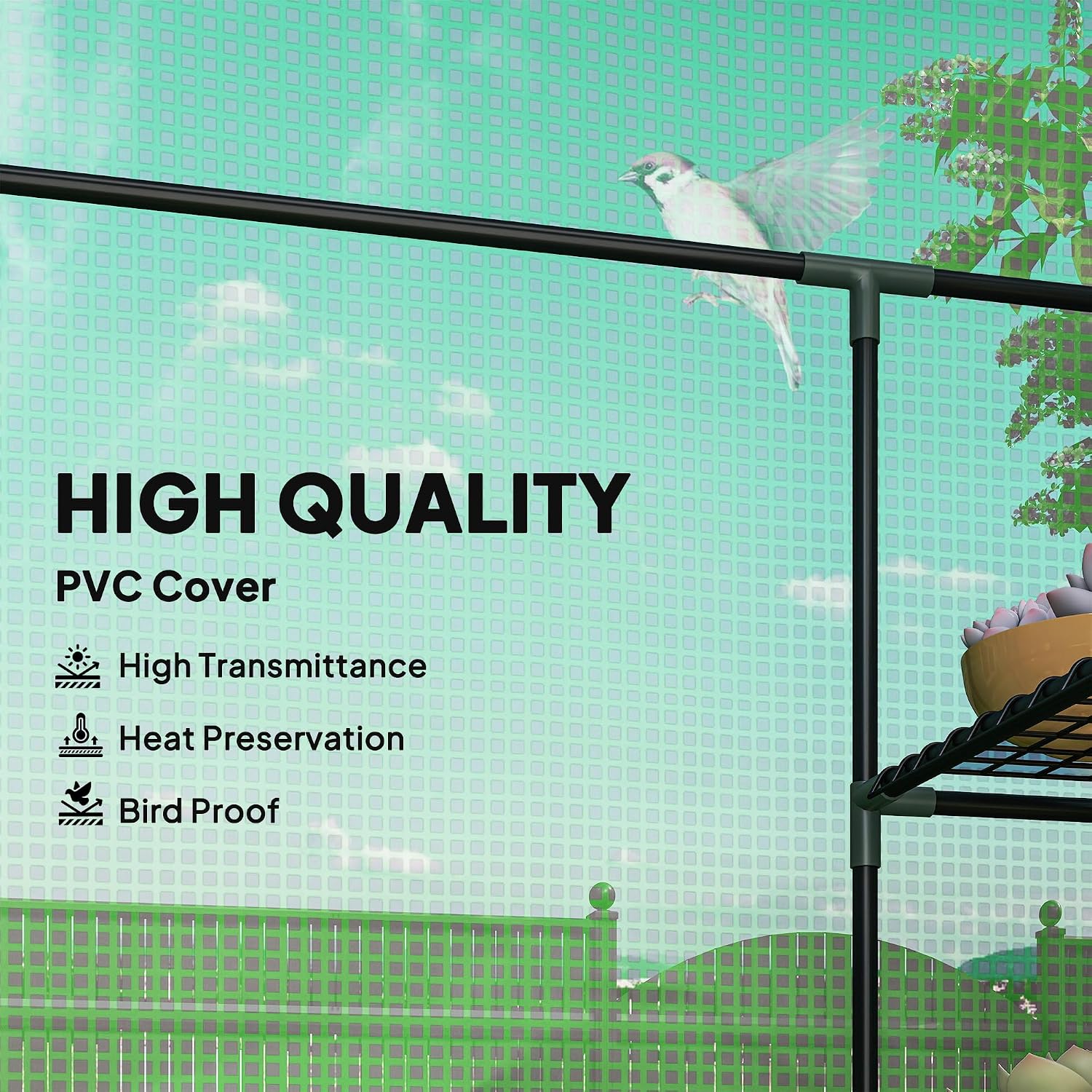 Outsunny 56" x 29" x 76" Portable Walk-in Garden Greenhouse with Built in 3-Tier Shelves