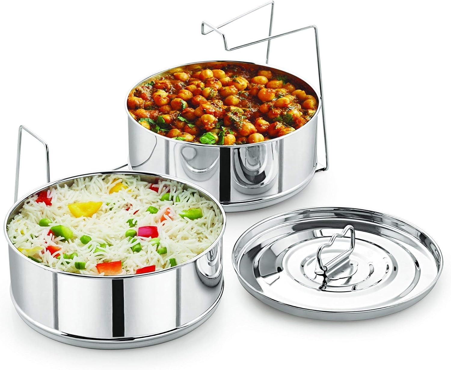 Stackable Stainless Steel Insert Pans - Inserts for Instant Pot - Pan for Instapot - Accessories for Instant Pot- FITS 6 QT and Above - Single Size - Pressure Cooker Steamer Pan Accessories