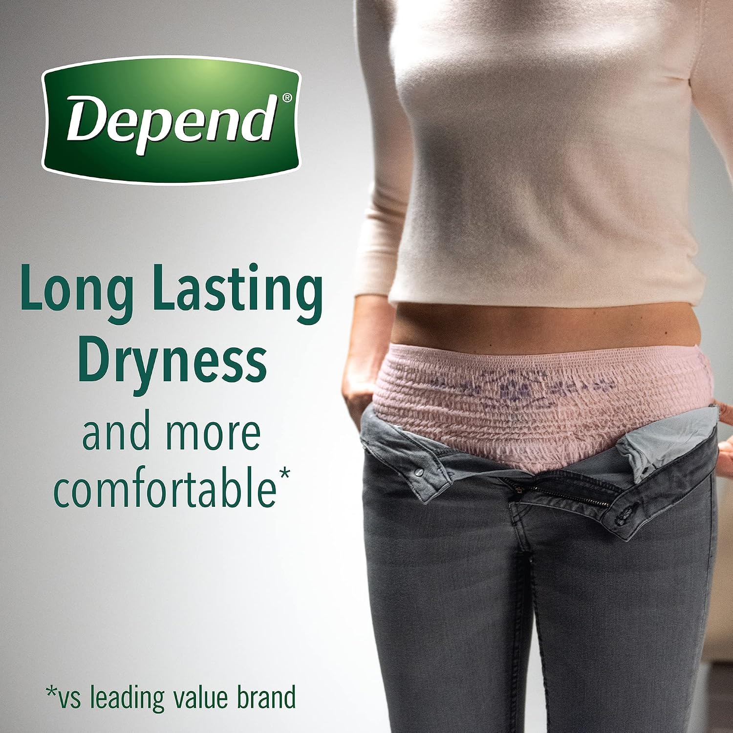 Depend FIT-FLEX Incontinence Underwear for Women, Disposable, Maximum Absorbency, Large, Blush, 52 Count (2 Packs of 26) (Packaging May Vary)
