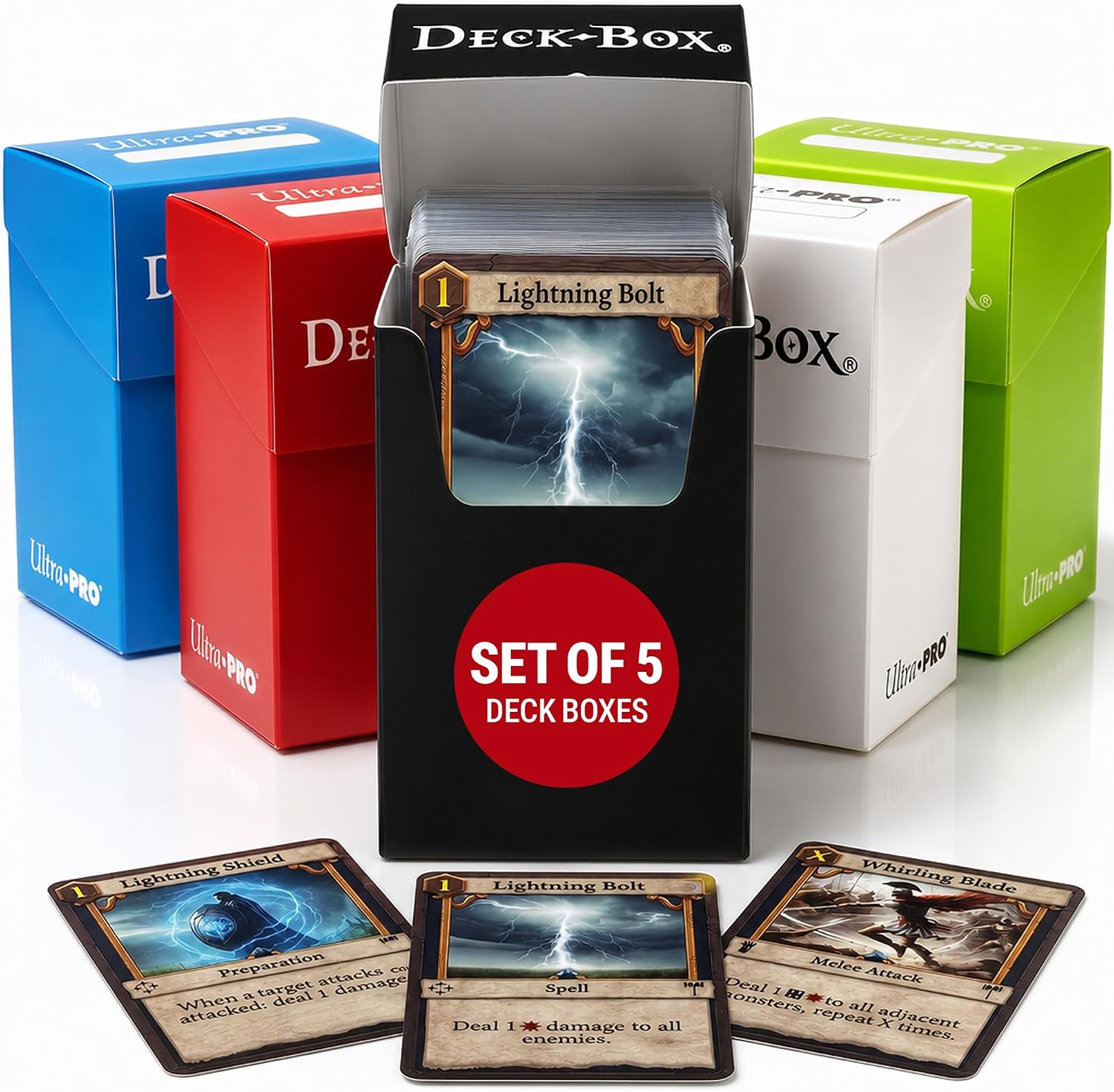 Ultra Pro Multicolor Deck Box – TCG Card Storage Box for Pokemon, Magic The Gathering & YuGiOh – Holds 80 Sleeved Cards
