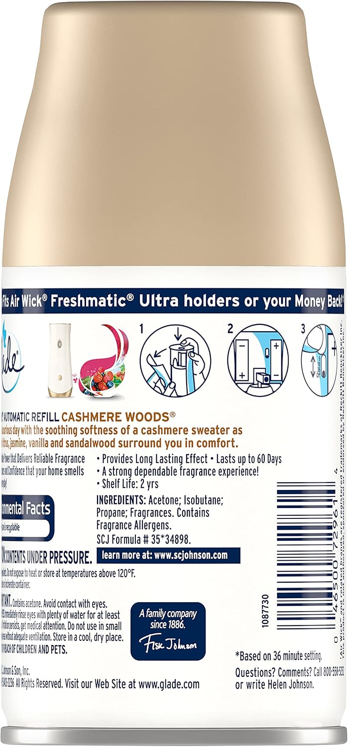 Glade Automatic Spray Refill-Cashmere Woods-6.2 Oz Pack of 3