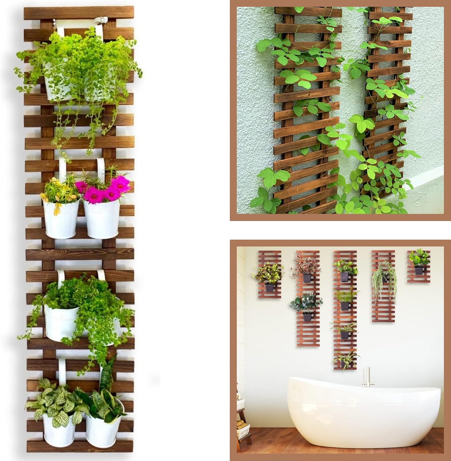 ShopLaLa Wall Planter (60cm, 2 Pack) Hanging Planters for Indoor Plants
