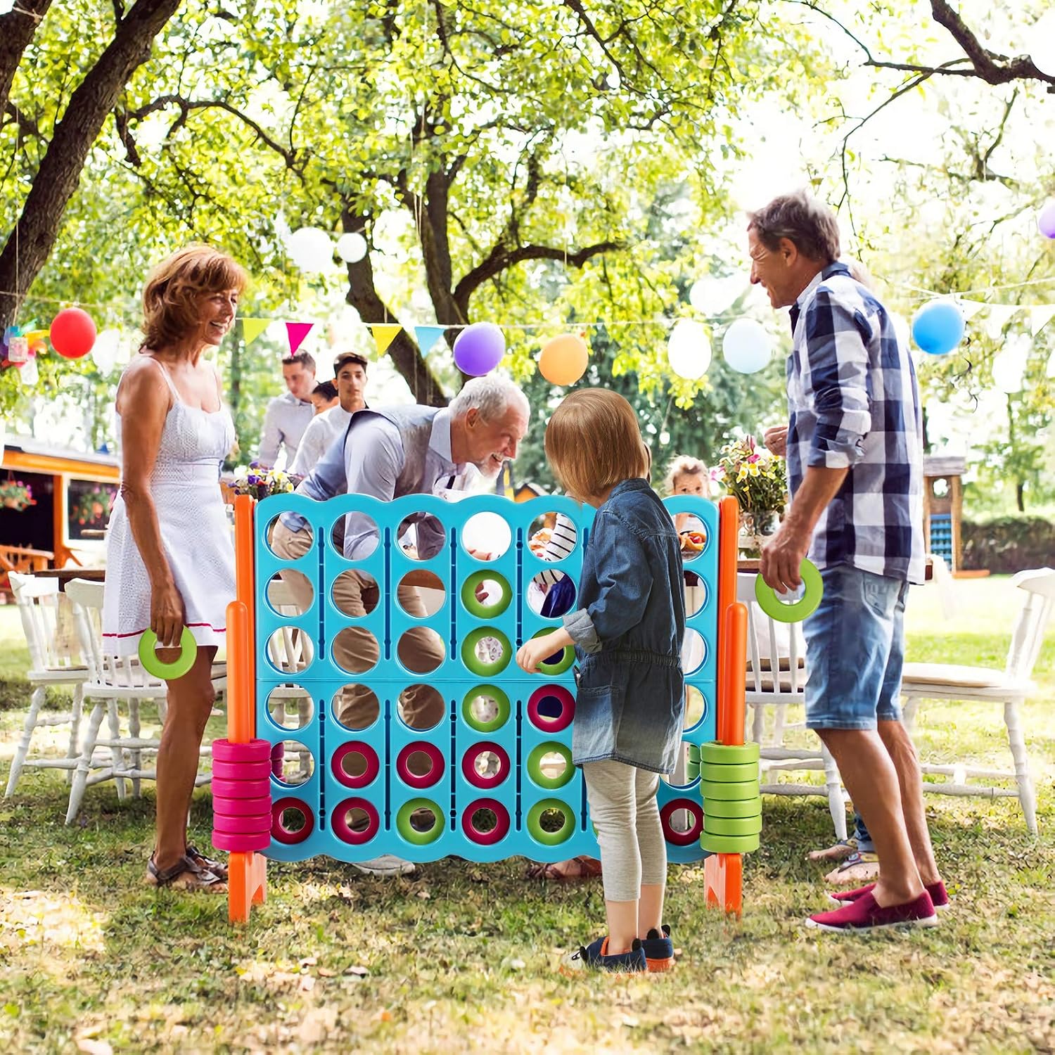 Costzon Giant 4-in-A-Row, Jumbo 4-to-Score Giant Game Set for Kids & Adults, Indoor Outdoor Yard Connect Game