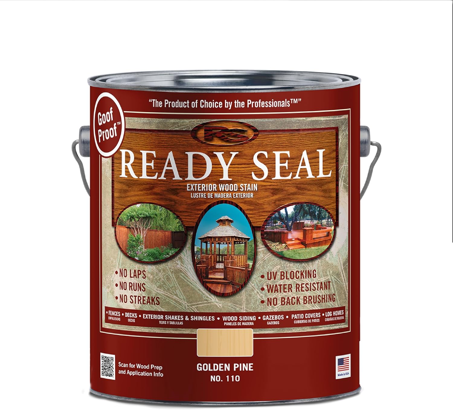 Ready Seal 7966104 5 gal Pail Exterior Wood Stain & Sealer, Light Oak