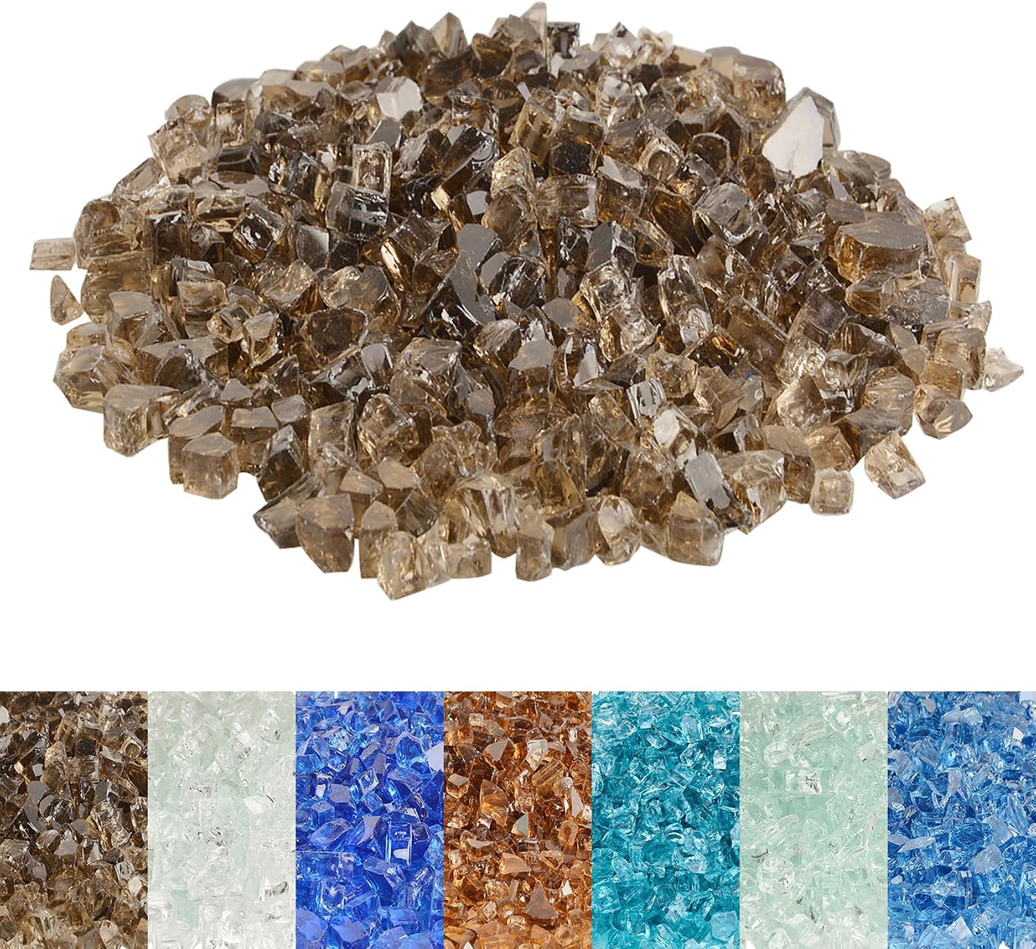 Skyflame 1/4" Pacific Blue Regular Fire Glass for Fire Pit Fireplace