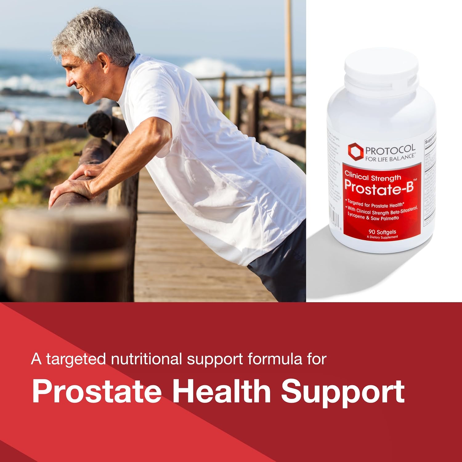 PROTOCOL FOR LIFE BALANCE Prostate-B Clinical Strength - Prostate Health Supplement for Men - with Beta Sitosterol