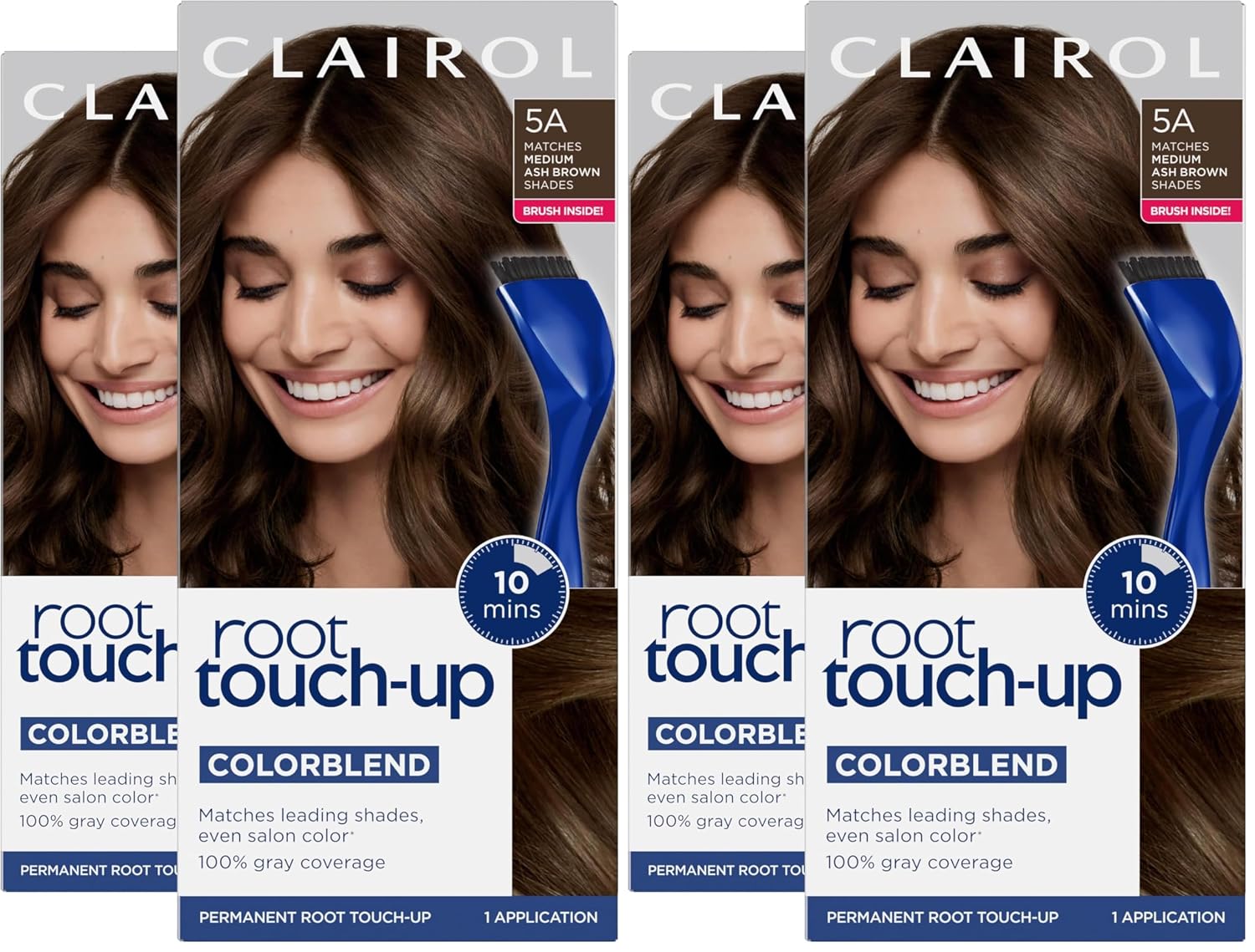 Clairol Root Touch Up Permanent Hair Dye, 6 Light Brown, Pack of 2