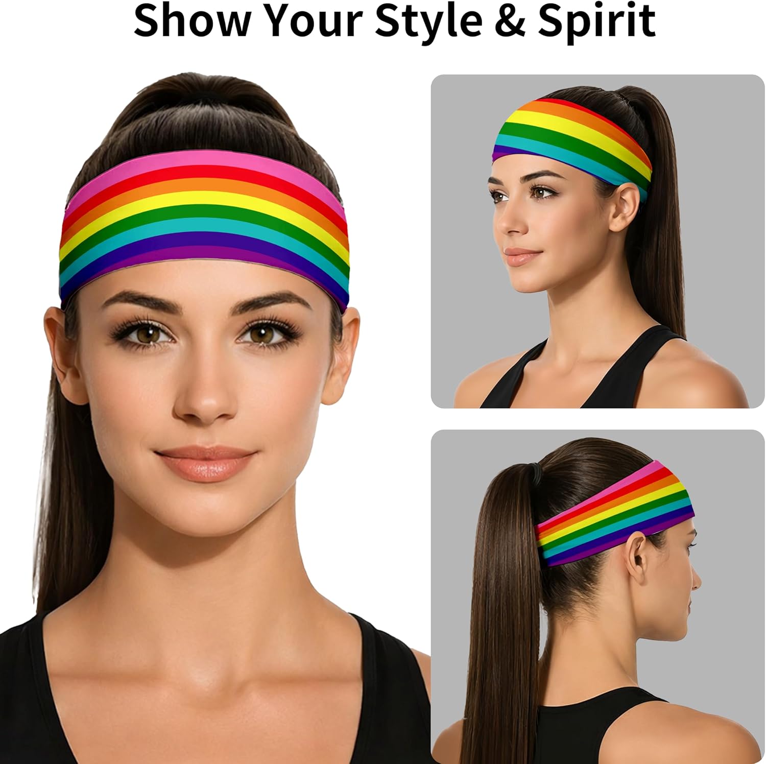 Sports Headband for Women Men,Flag Pattern Workout Head Band,Sweat Bands,Women Running Cycling Yoga Fitness,WorkoutSports Gift