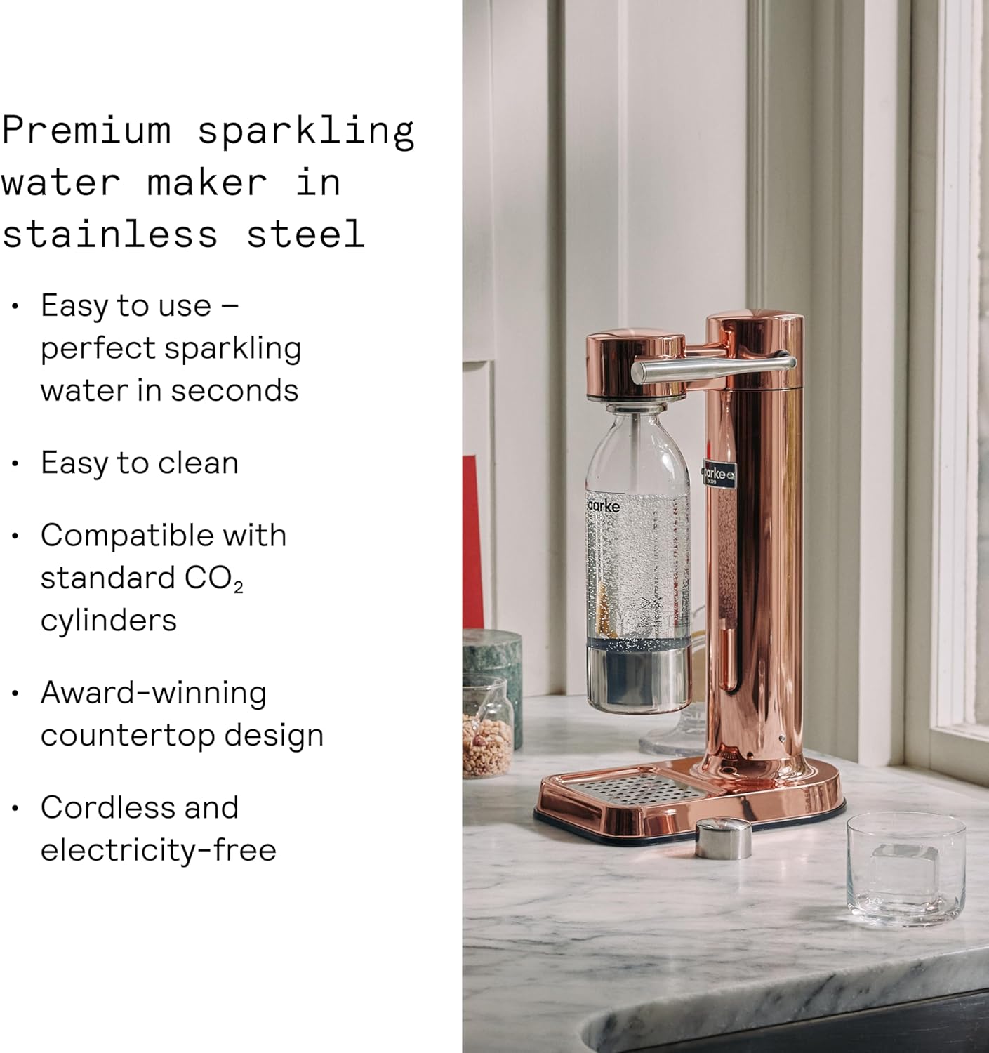 Aarke Carbonator 3 - Premium Sparkling Water Maker, Matte Black