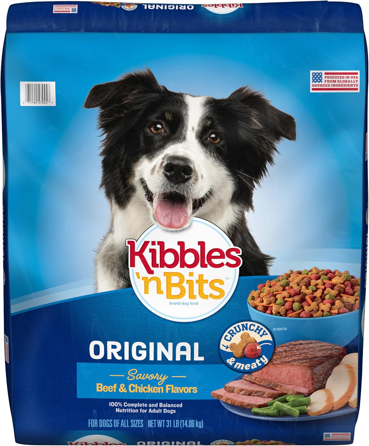 Kibbles 'n Bits Original Dry Dog Food, Beef & Chicken Flavors, 3.5 lb. Bag | Complete & Balanced Nutrition Formulated For Adult Dogs With Essential Vitamins & Minerals, Crunchy Kibble Pieces