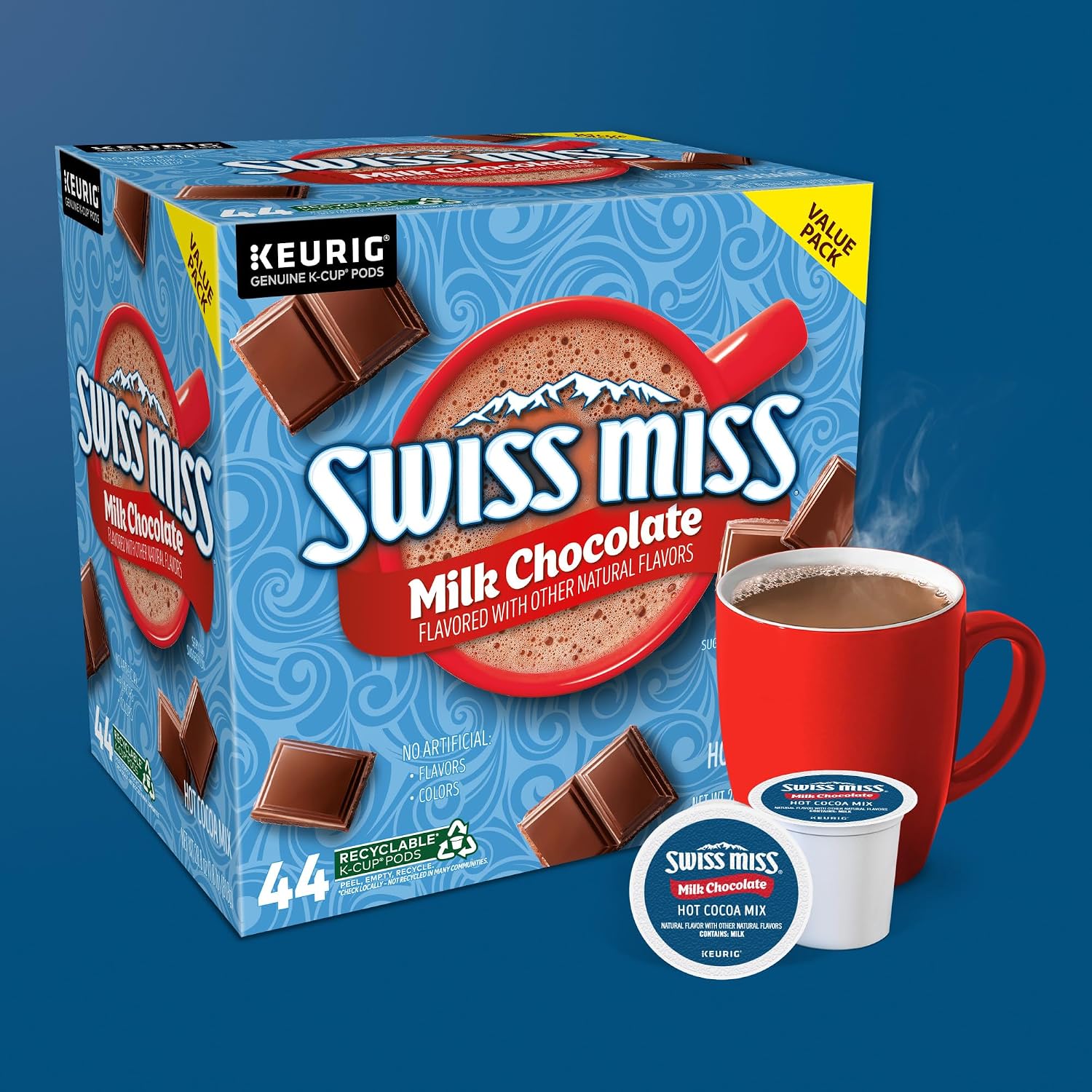 Swiss Miss Milk Chocolate Hot Cocoa Keurig Single-Serve K Cup Pods, 28 Count