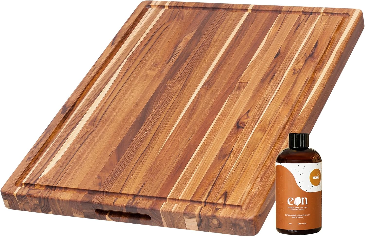 Teakhaus Carving Board with Juice Groove - Large (L) Teak Wood Cutting Board 20”L x 15”W x 1.5” Thick - Sustainably Harvested & FSC Certified - Knife Friendly with Beeswax Oil Finish