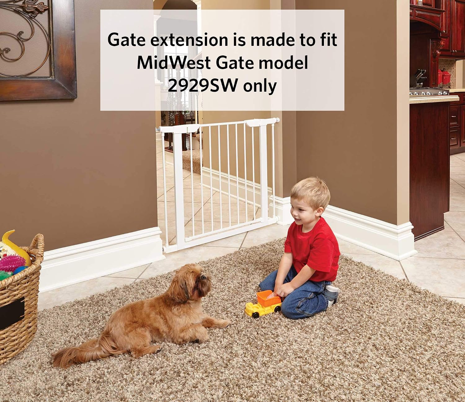 MidWest Homes for Pets Steel Pet Gate Extension; Pet Gate Extension Measures 6' Wide x 39' High in Soft White (Fits MW Model # 2939SW)