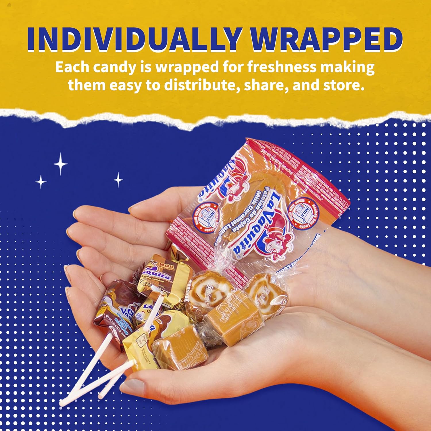 Canel's La Vaquita Assorted Milk Candy Mix, with Caramels, Coconut, Chocolate, and Pecan, Soft and Hard Candy and Lollipops, for Parties and Sharing