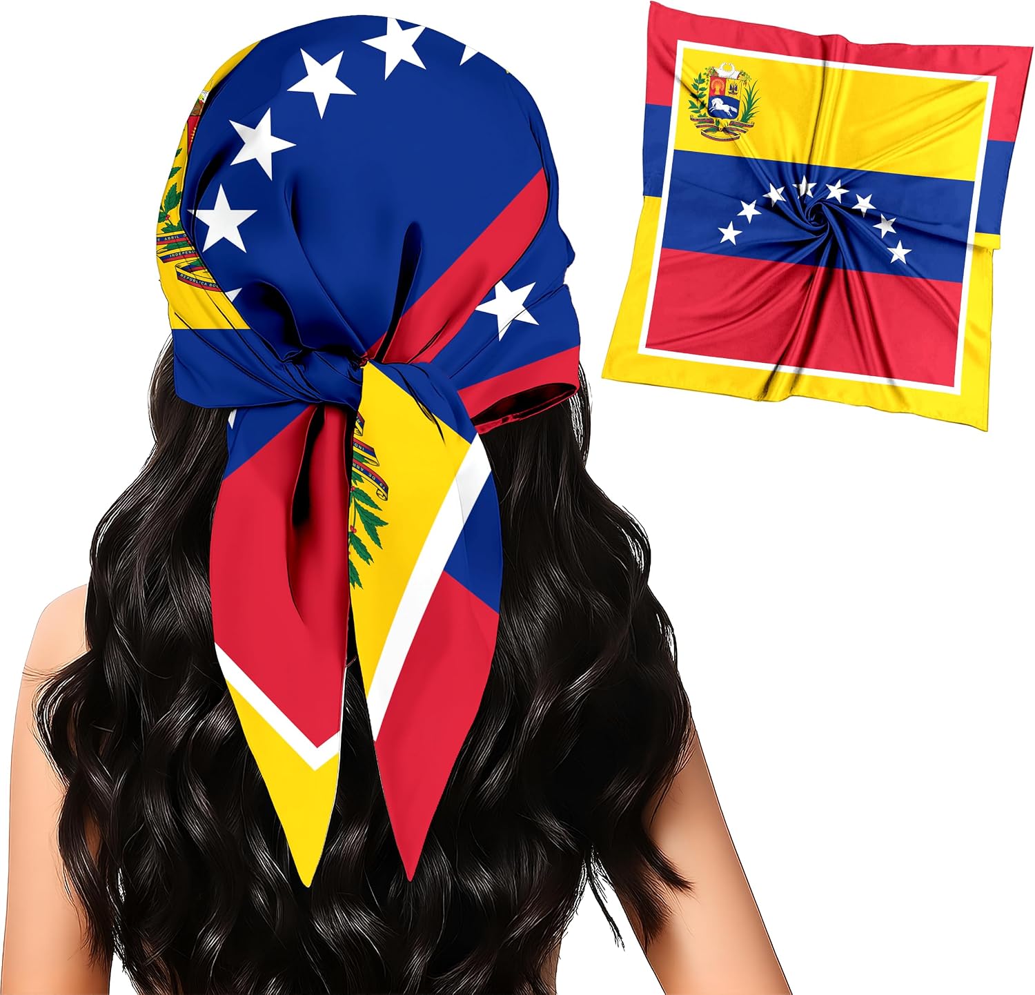 Fashion Bandana Women,Flag Silk Scarf,27.5x27.5 Large Square bandanas,Satin Hair for Sleeping,Travel,for Gift