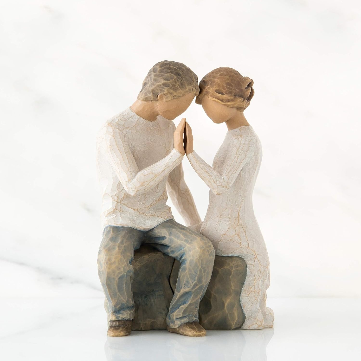 Willow Tree You and Me (Darker Skin), Sculpted Hand-Painted Figure | Cast from a Susan Lordi Original Carving, Expression of Love and Caring, Display on Shelf, Table or Mantel, Fitted Gift Box