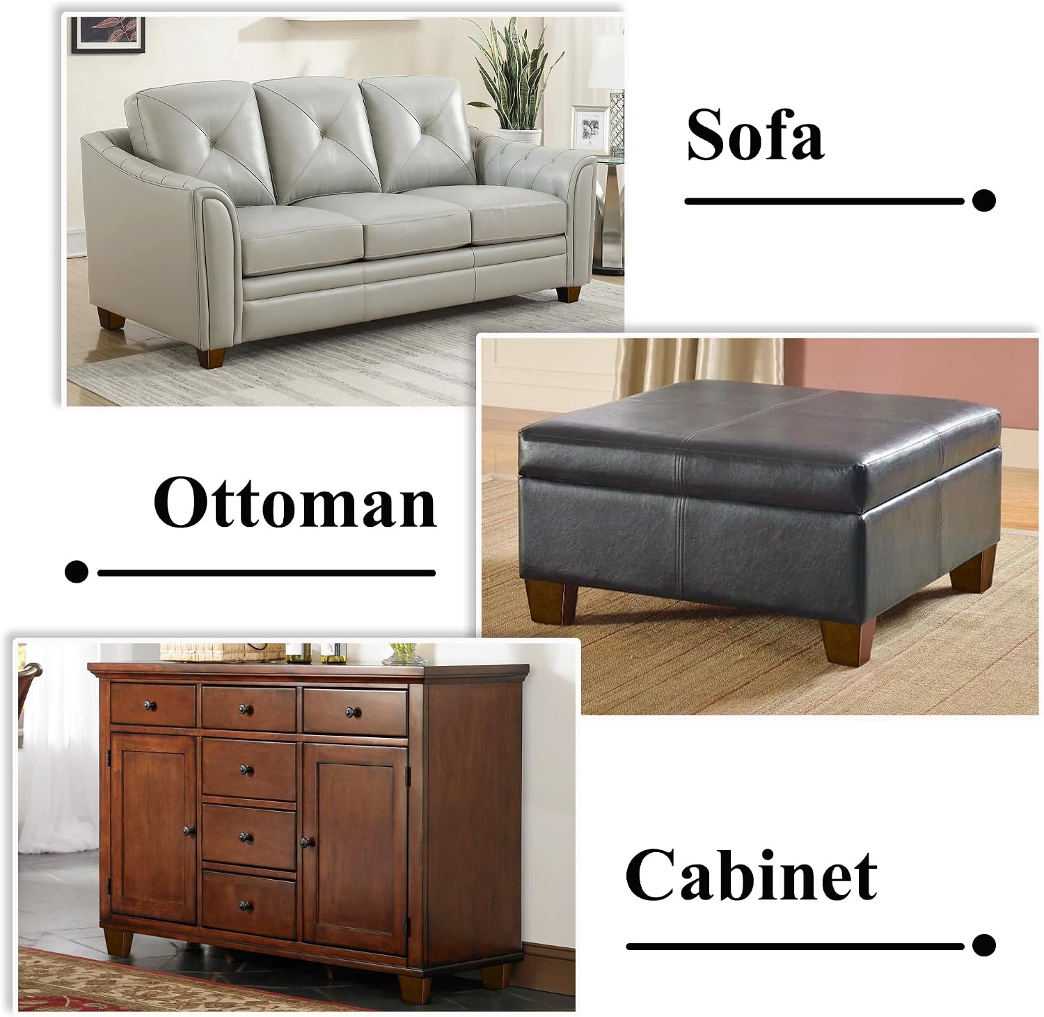 Sofa Legs Square Bed Feet 2 inch Wood Replacement Leg for Furniture Set of 4, Dark Brown